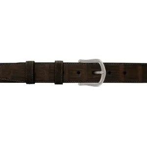 1 1/4" Espresso Classic Belt with Derby Cocktail Buckle in Matt Nickel