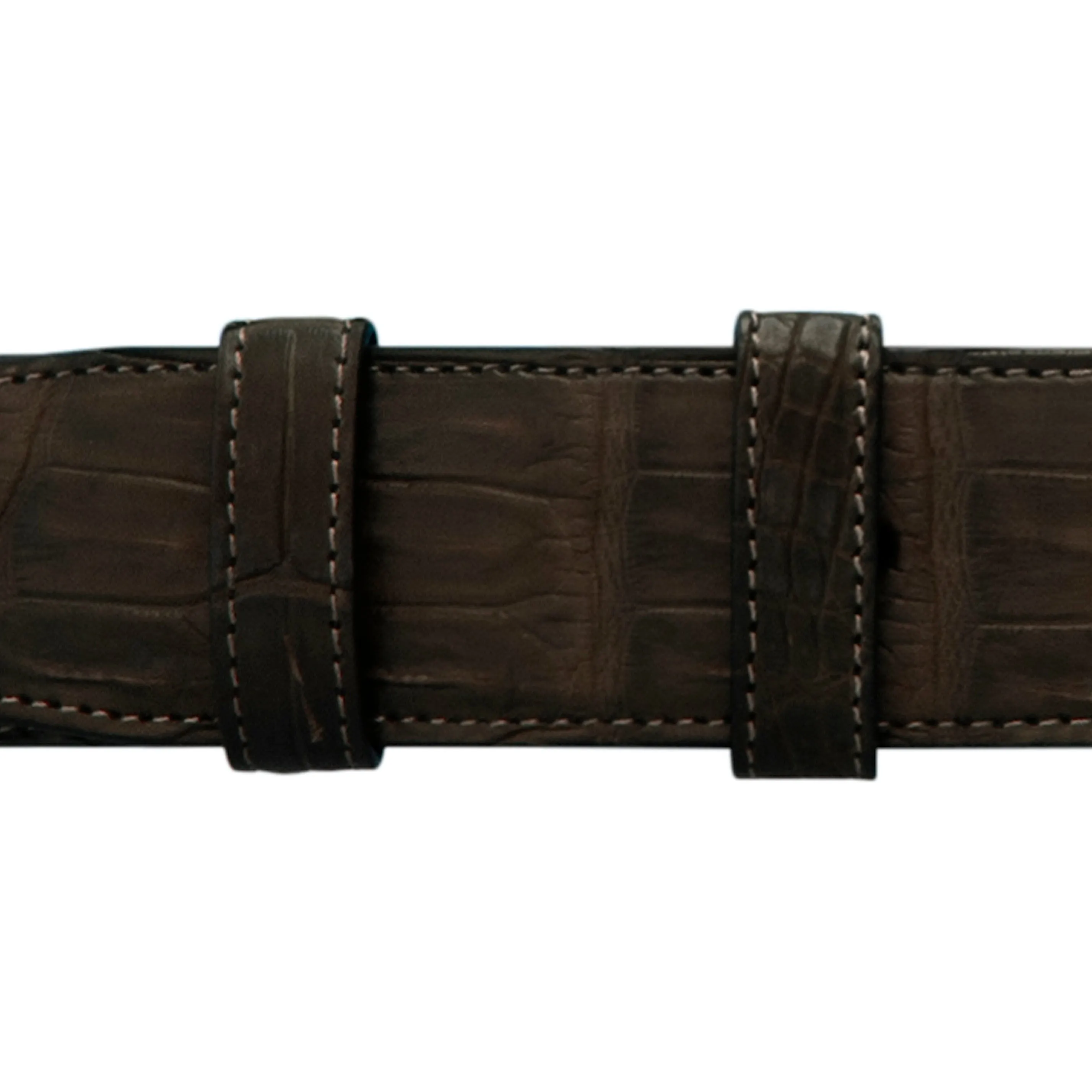 1 1/4" Espresso Classic Belt with Derby Cocktail Buckle in Matt Nickel