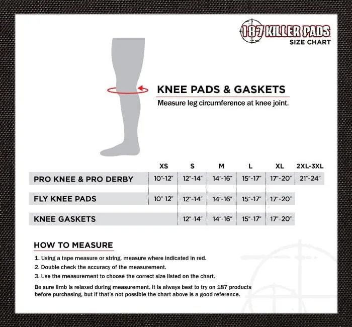 187 Killer Pads -  Pro Knee - BLACK OR COLOUR