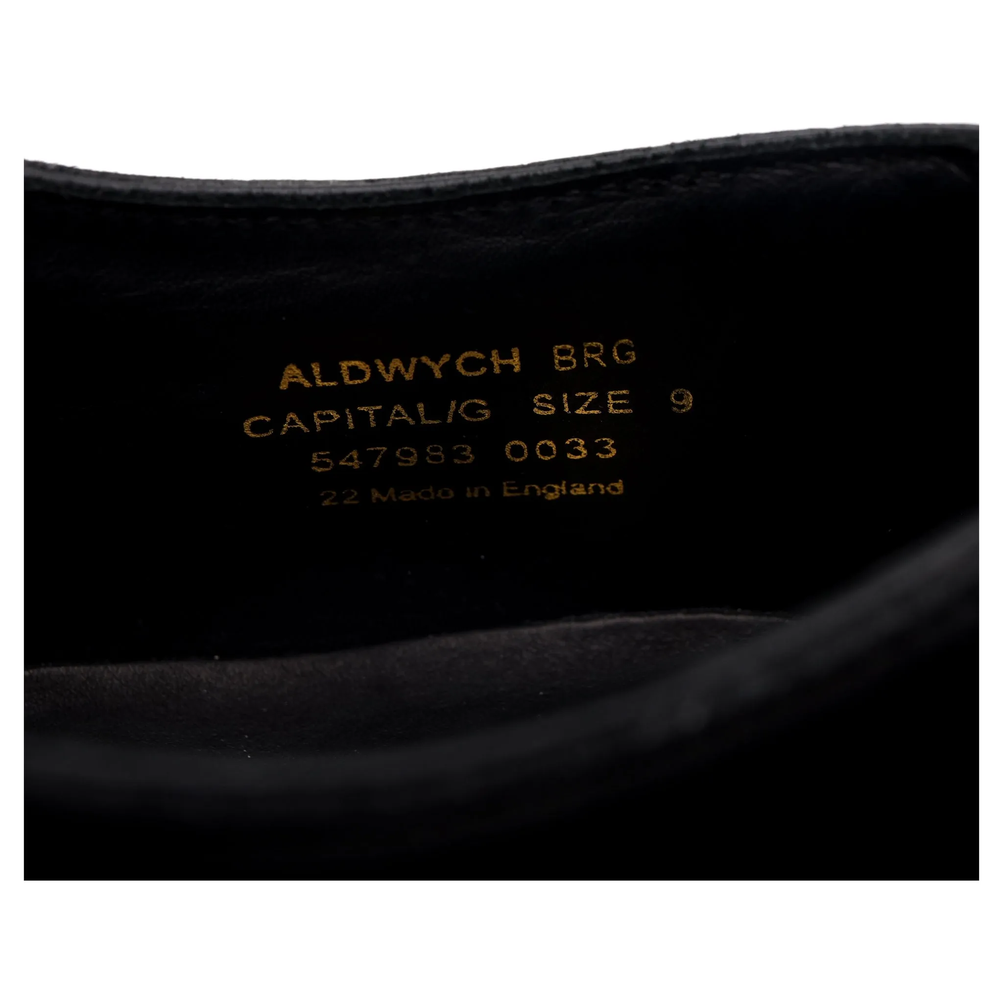 1880 'Aldwych' Black Leather Oxford UK 9 G