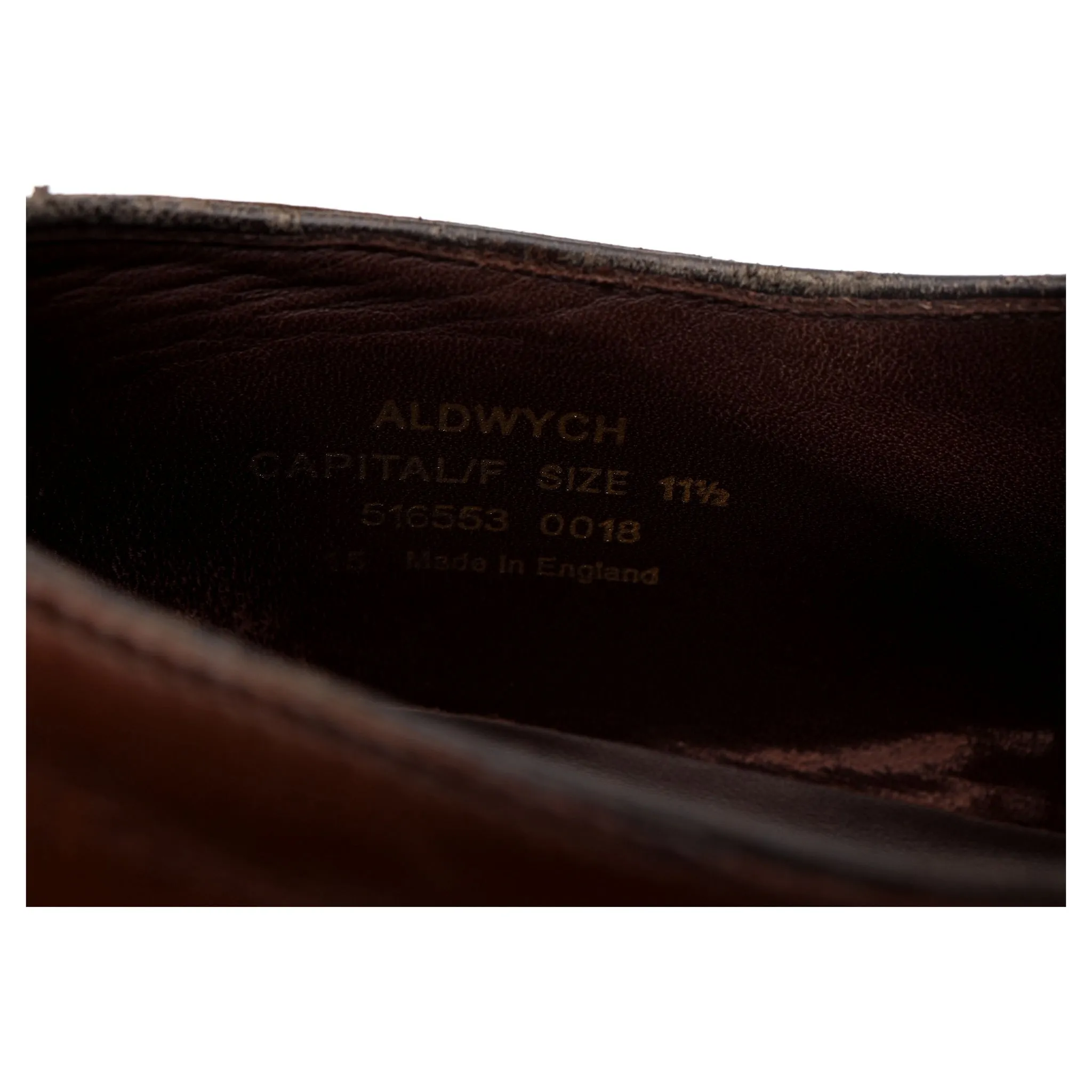 1880 'Aldwych' Dark Brown Leather Oxford UK 11.5 F