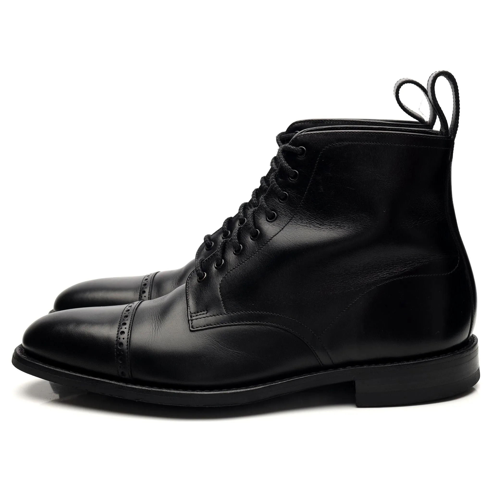 1880 'Hyde' Black Leather Boots UK 8 F