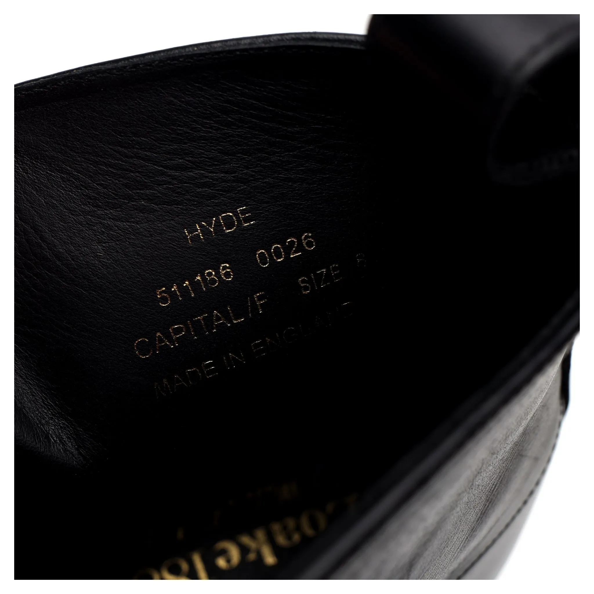 1880 'Hyde' Black Leather Boots UK 8 F