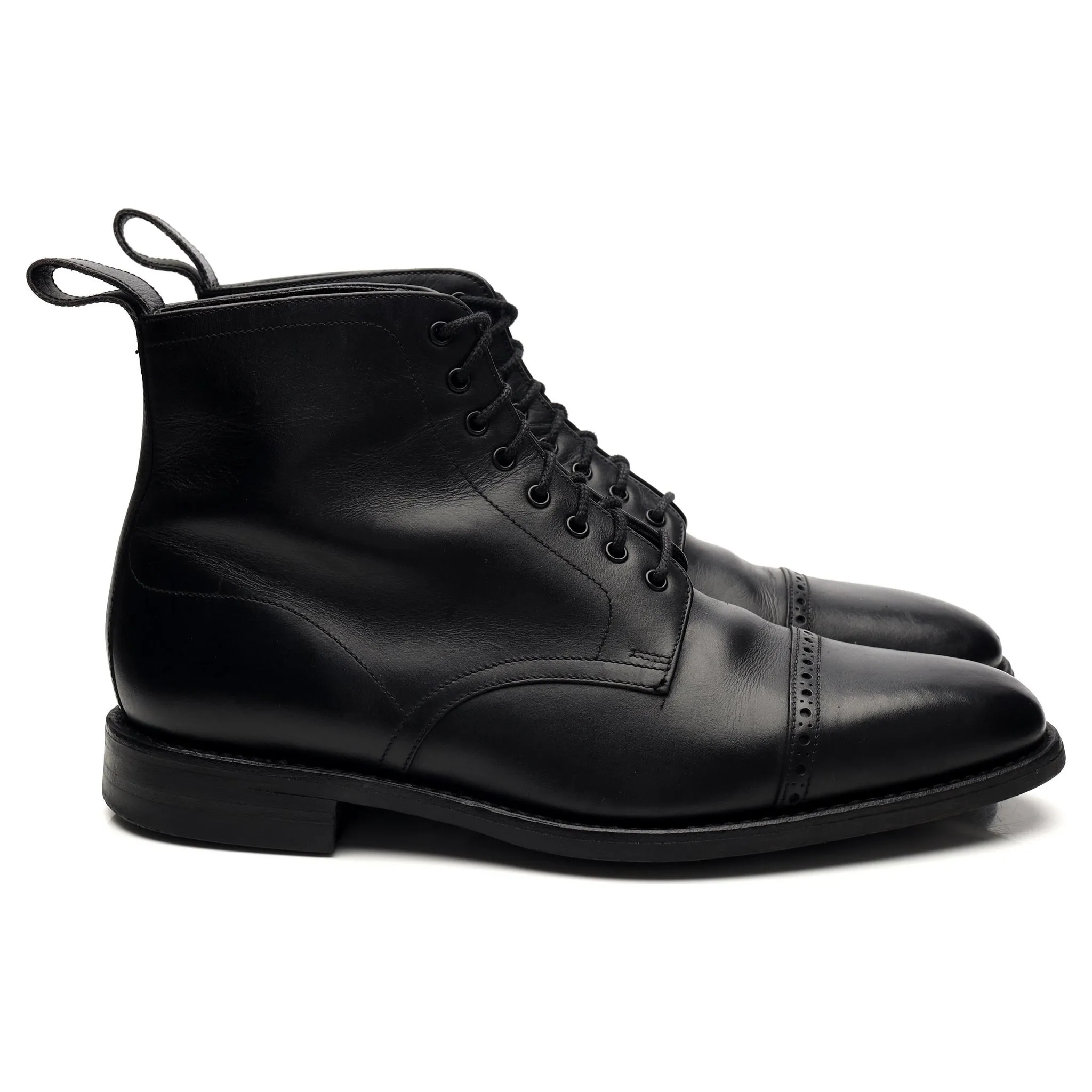 1880 'Hyde' Black Leather Derby Boots UK 7 F