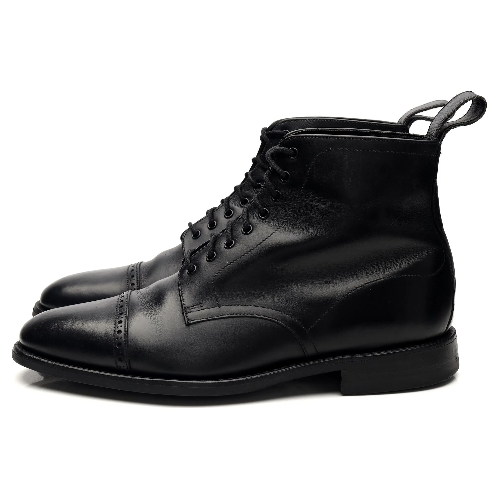1880 'Hyde' Black Leather Derby Boots UK 7 F