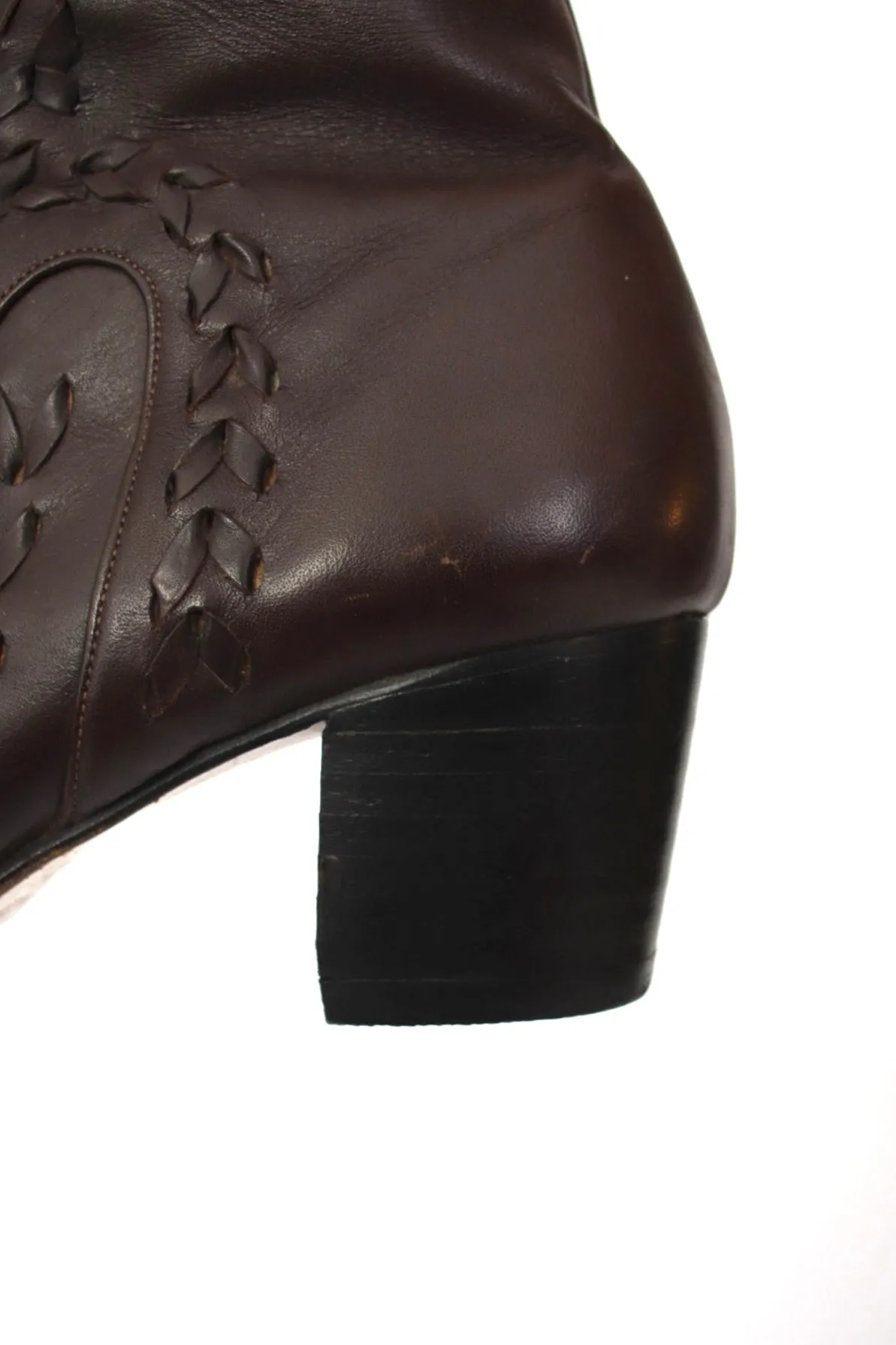 1990s Braided Leather Boots