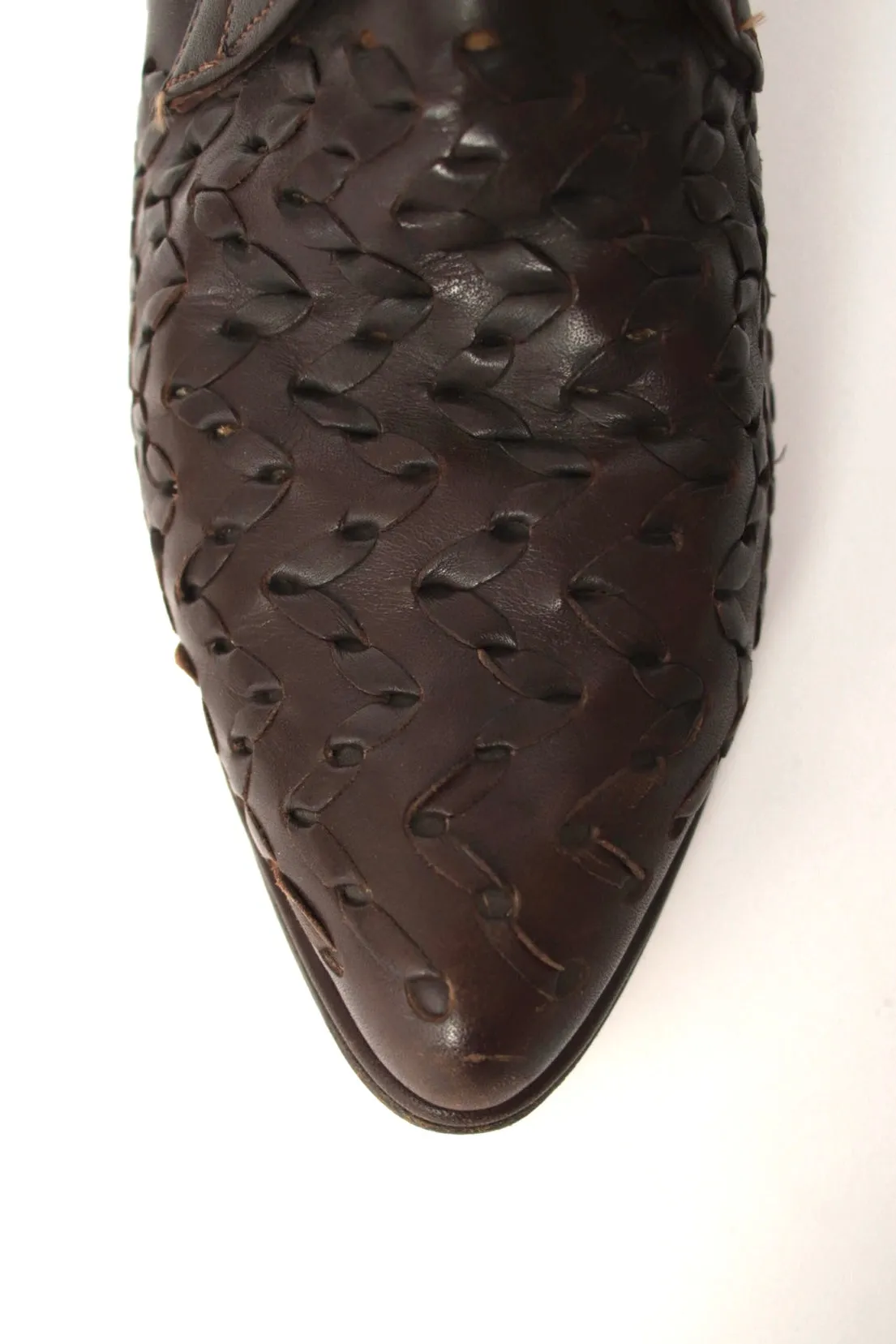 1990s Braided Leather Boots