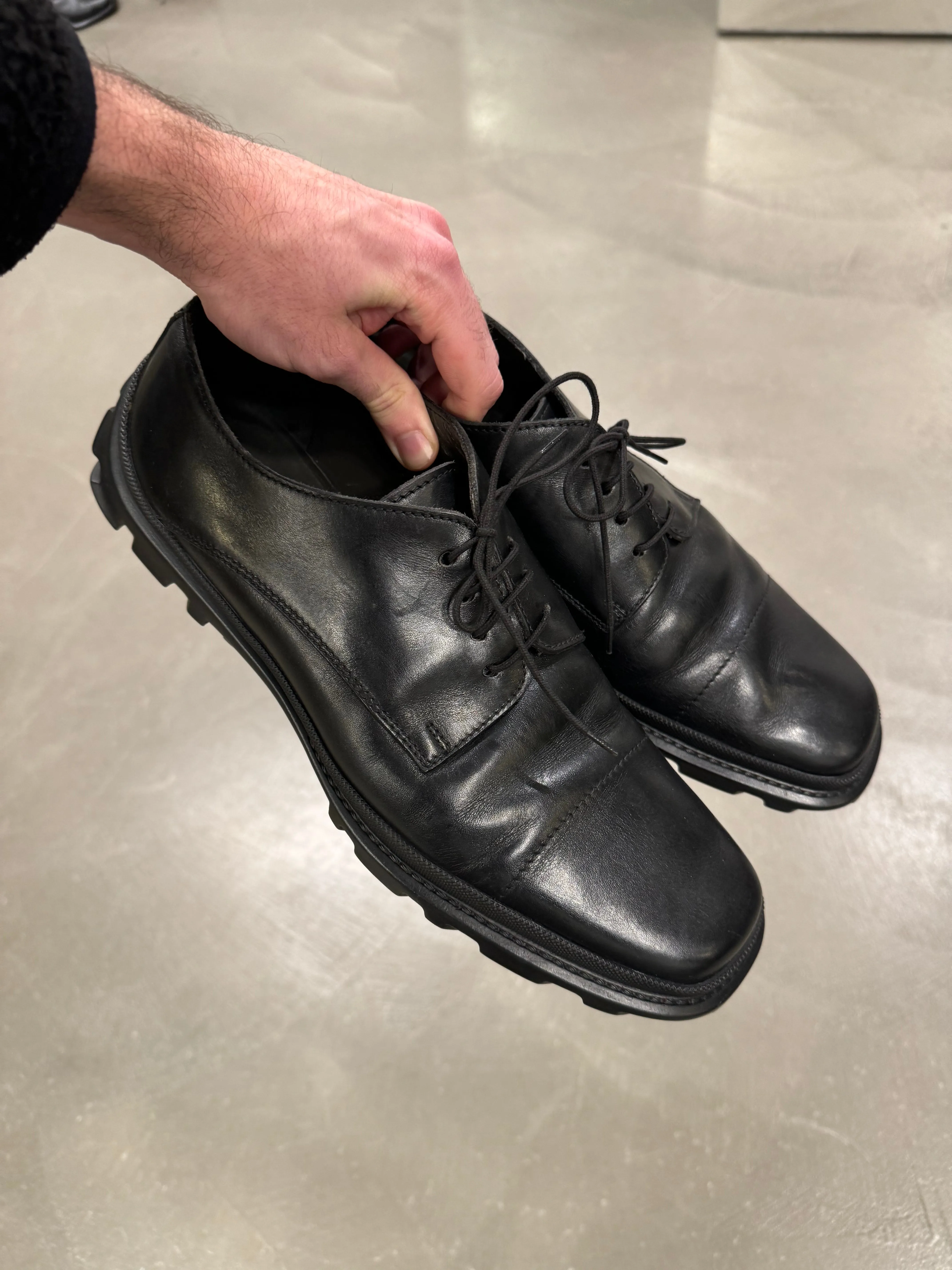 2000s Miu Miu leather derby shoes
