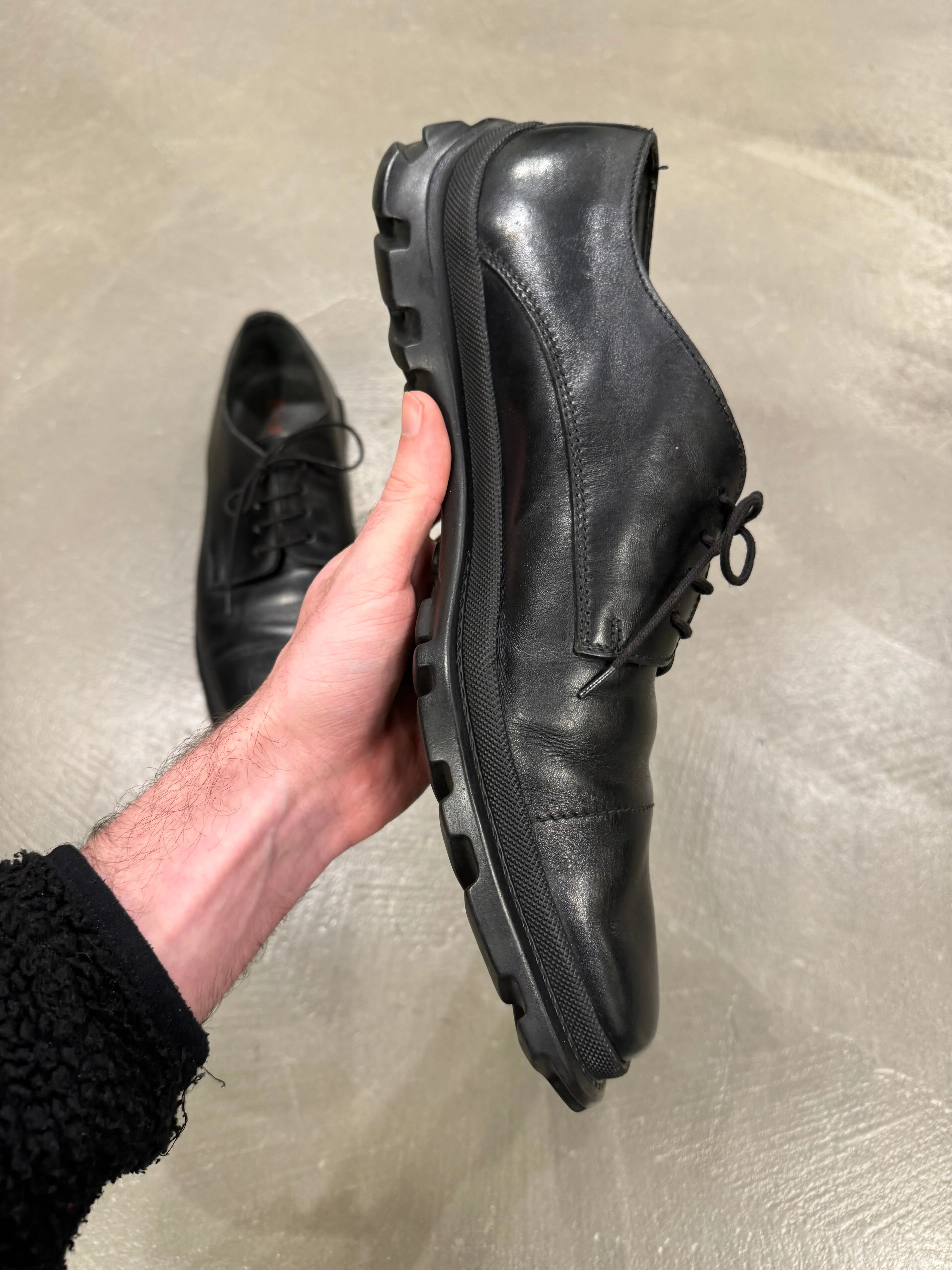 2000s Miu Miu leather derby shoes