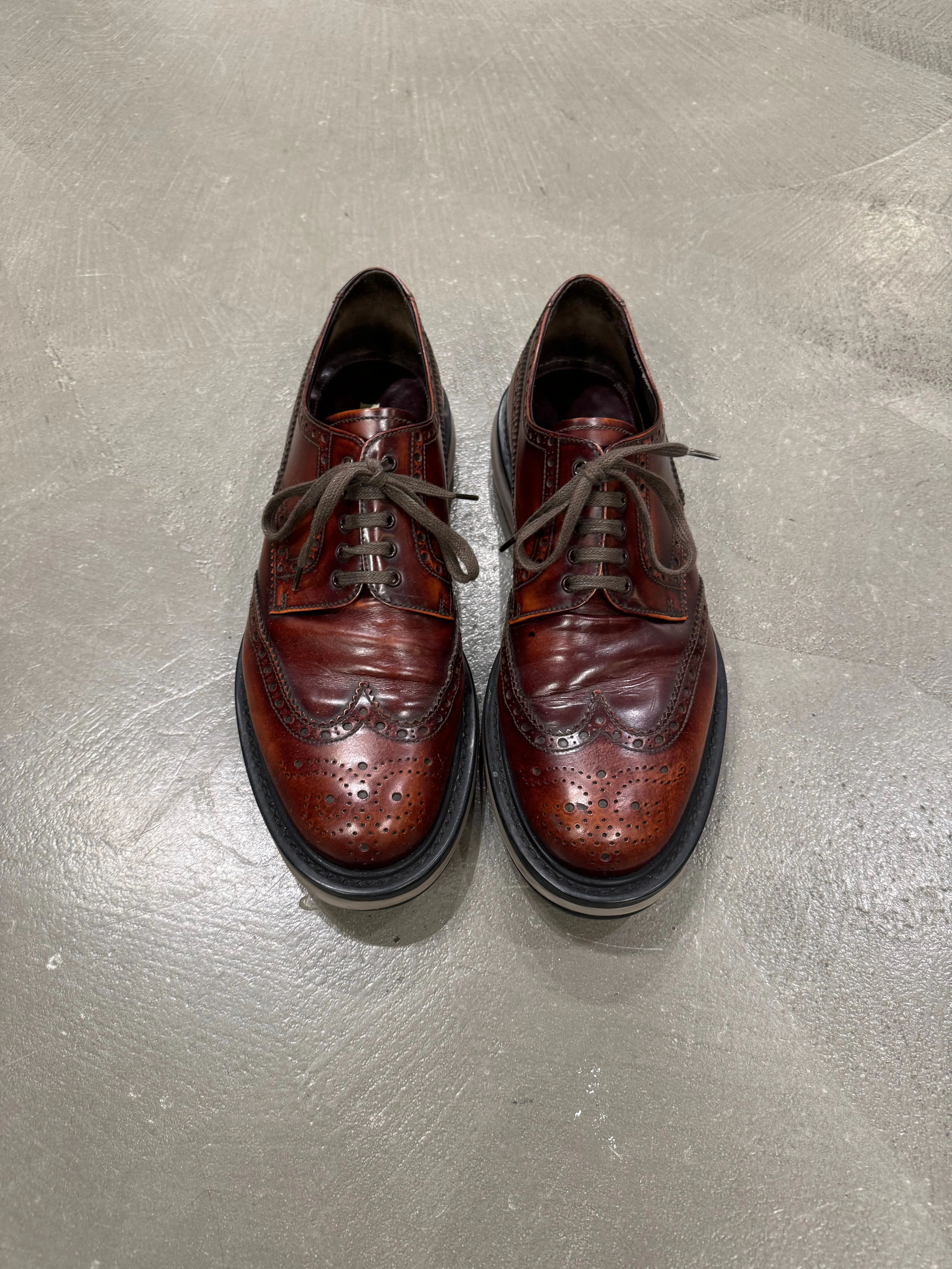 2000s Prada airbag derby leather shoes