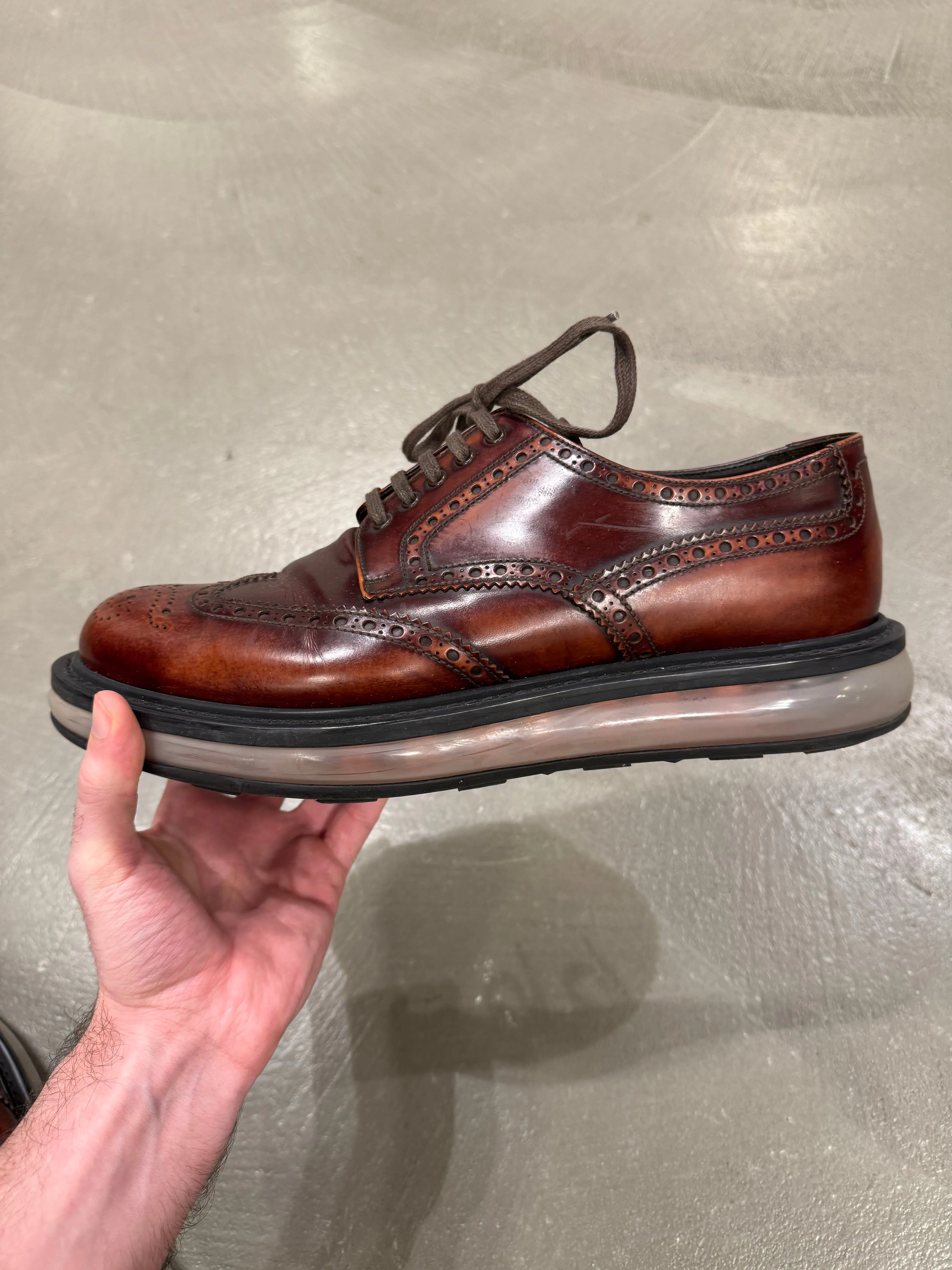2000s Prada airbag derby leather shoes