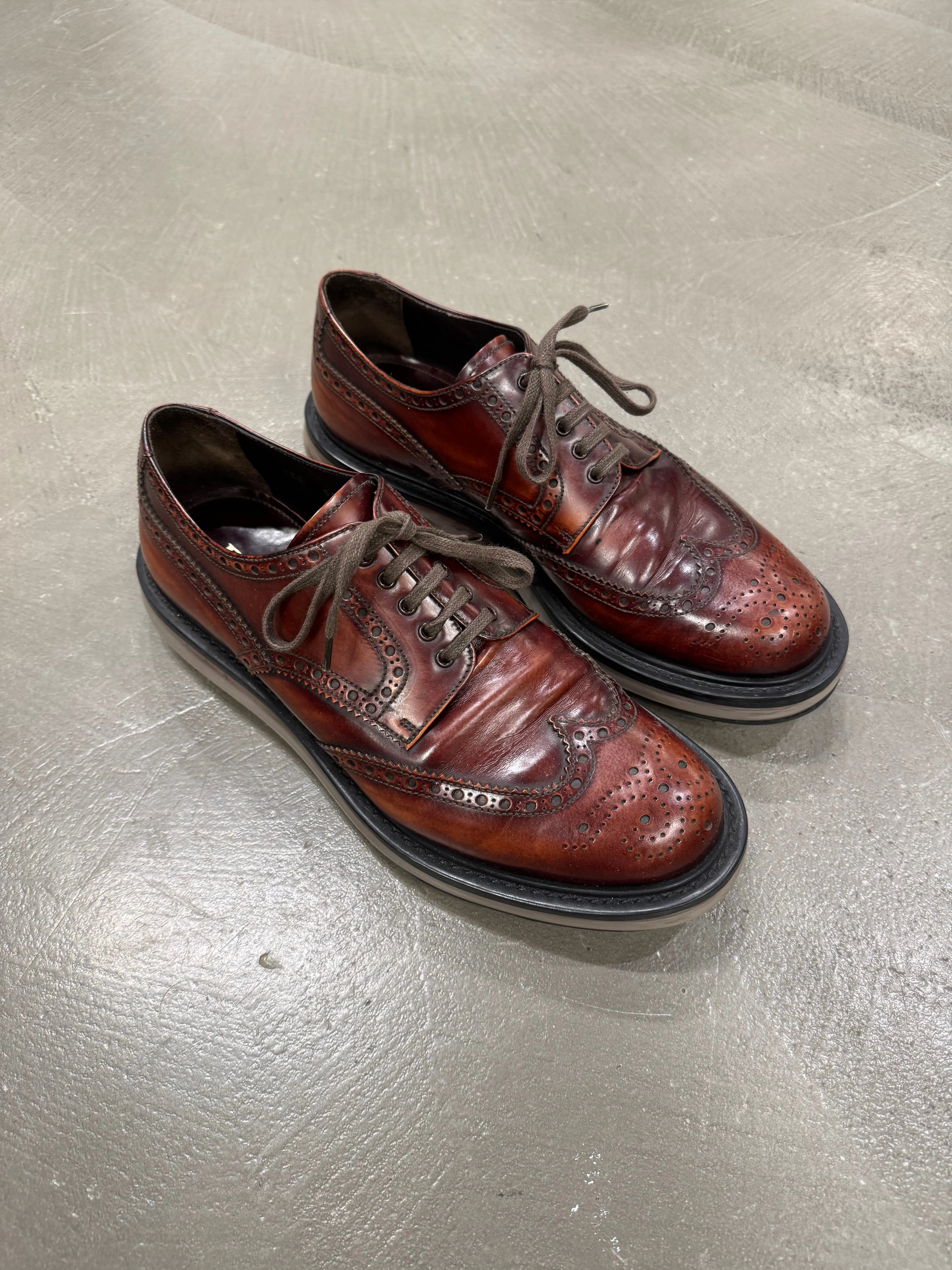 2000s Prada airbag derby leather shoes