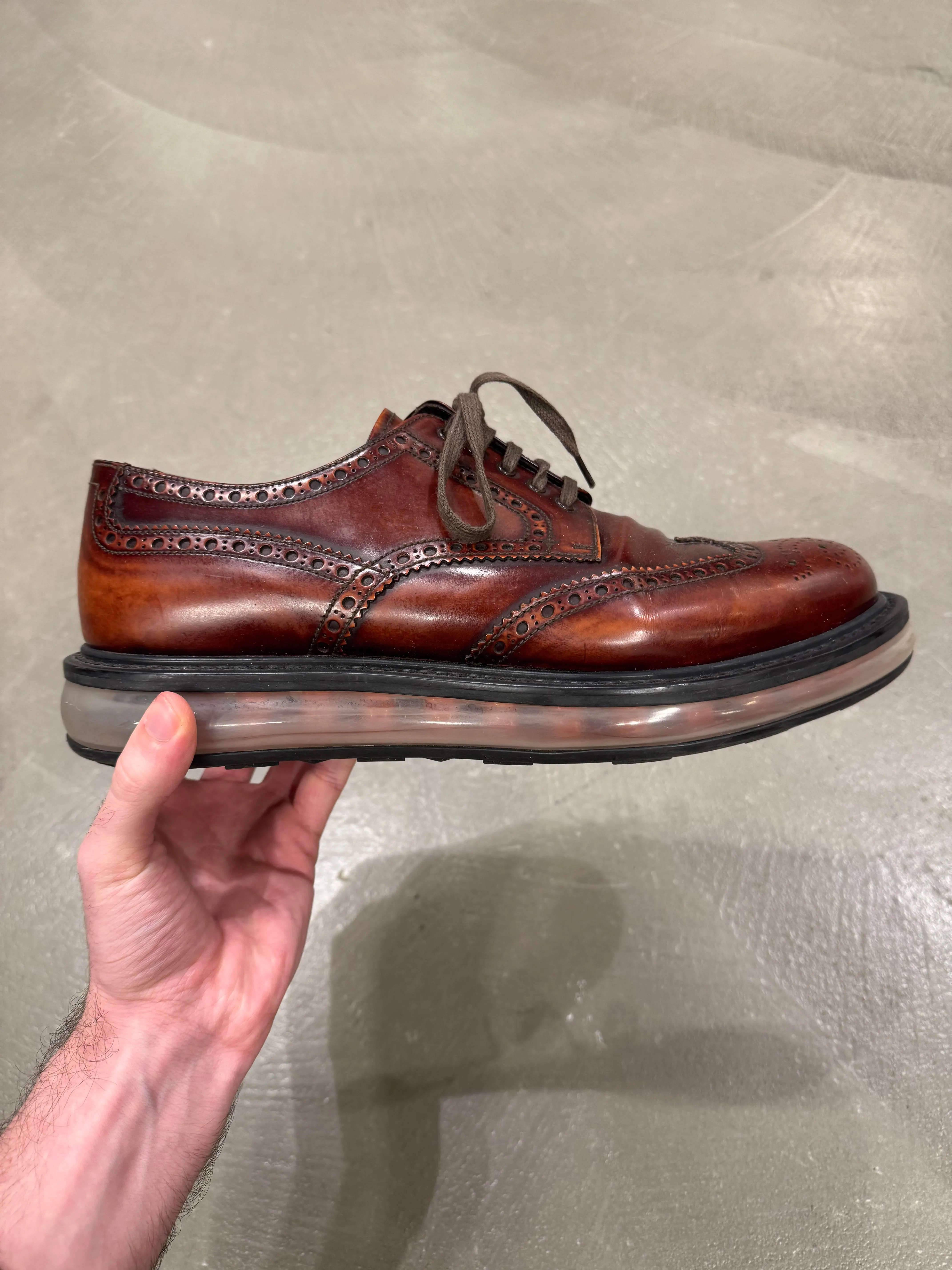 2000s Prada airbag derby leather shoes