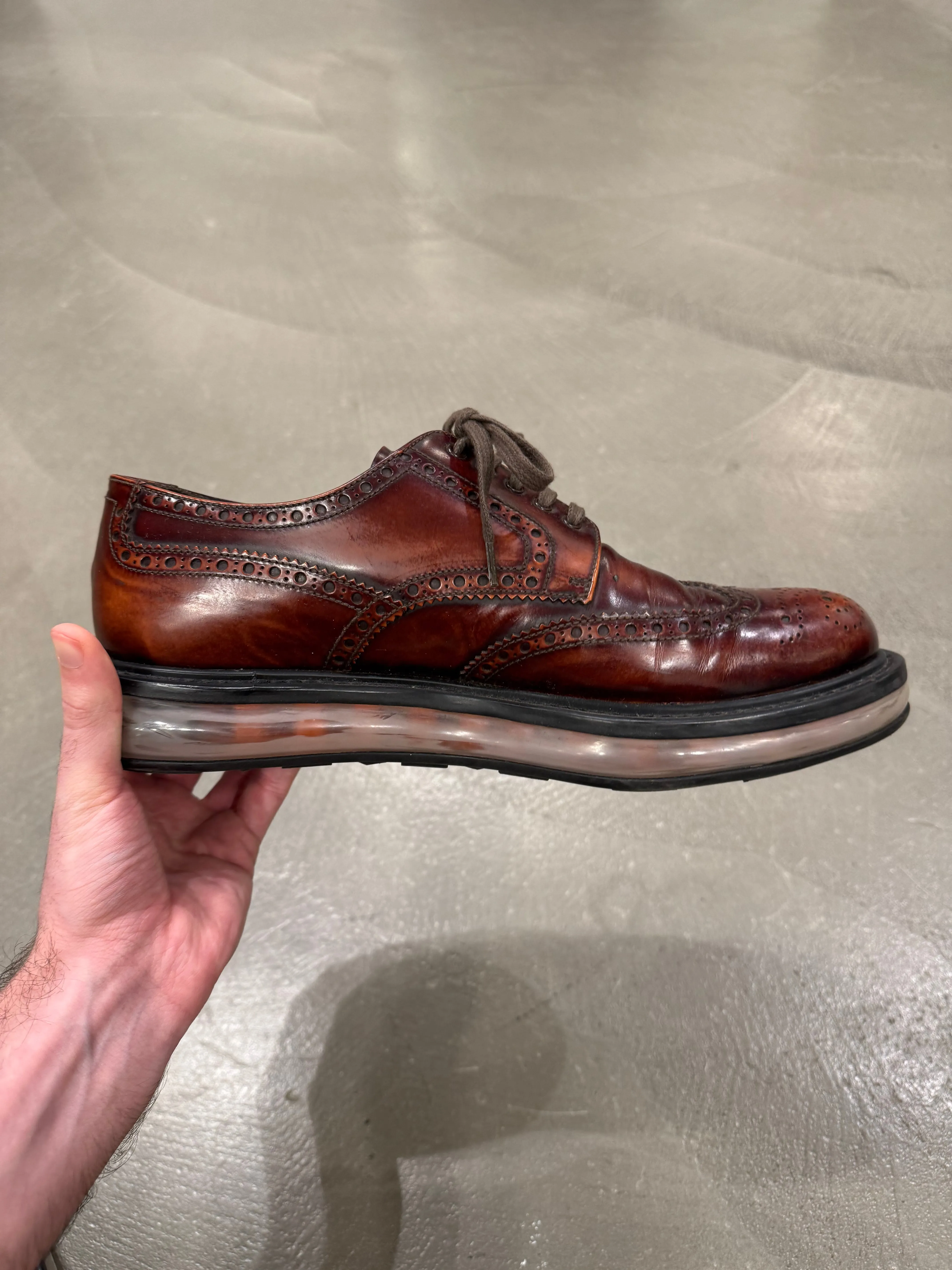 2000s Prada airbag derby leather shoes