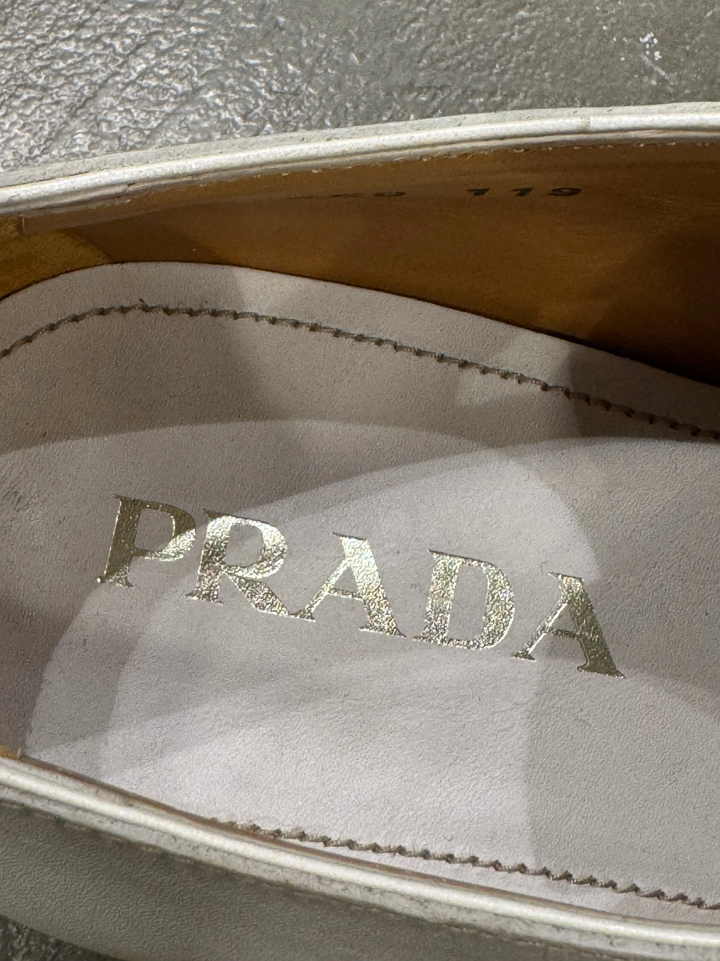 2000s Prada white leather derby shoes