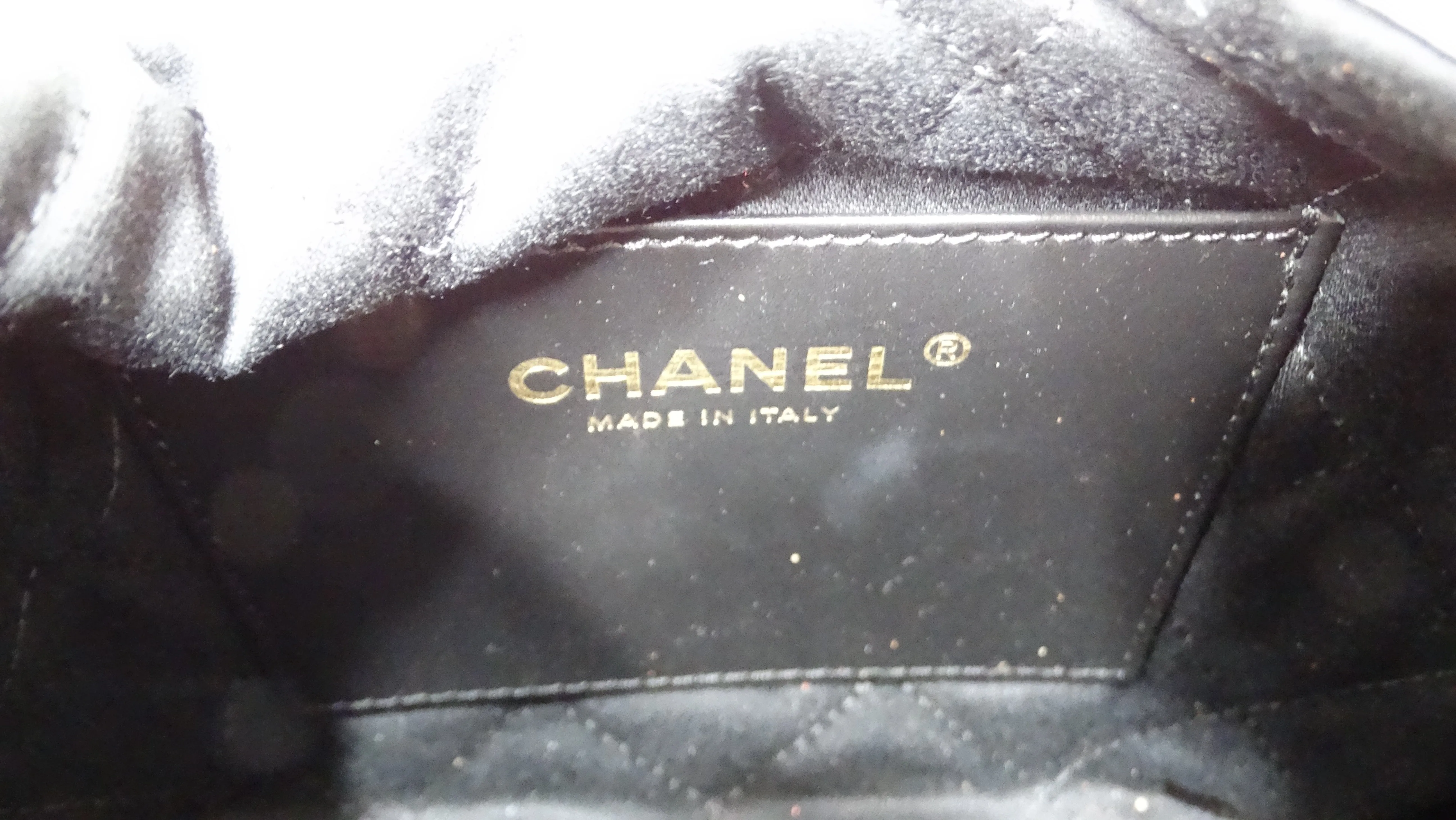 2024 Chanel Mini 22 Black & White Striped Shiny Calfskin Hobo Bag