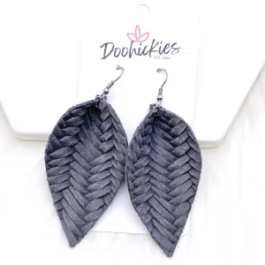 2.5" Fall Braided Petals -Fall Leather Earrings