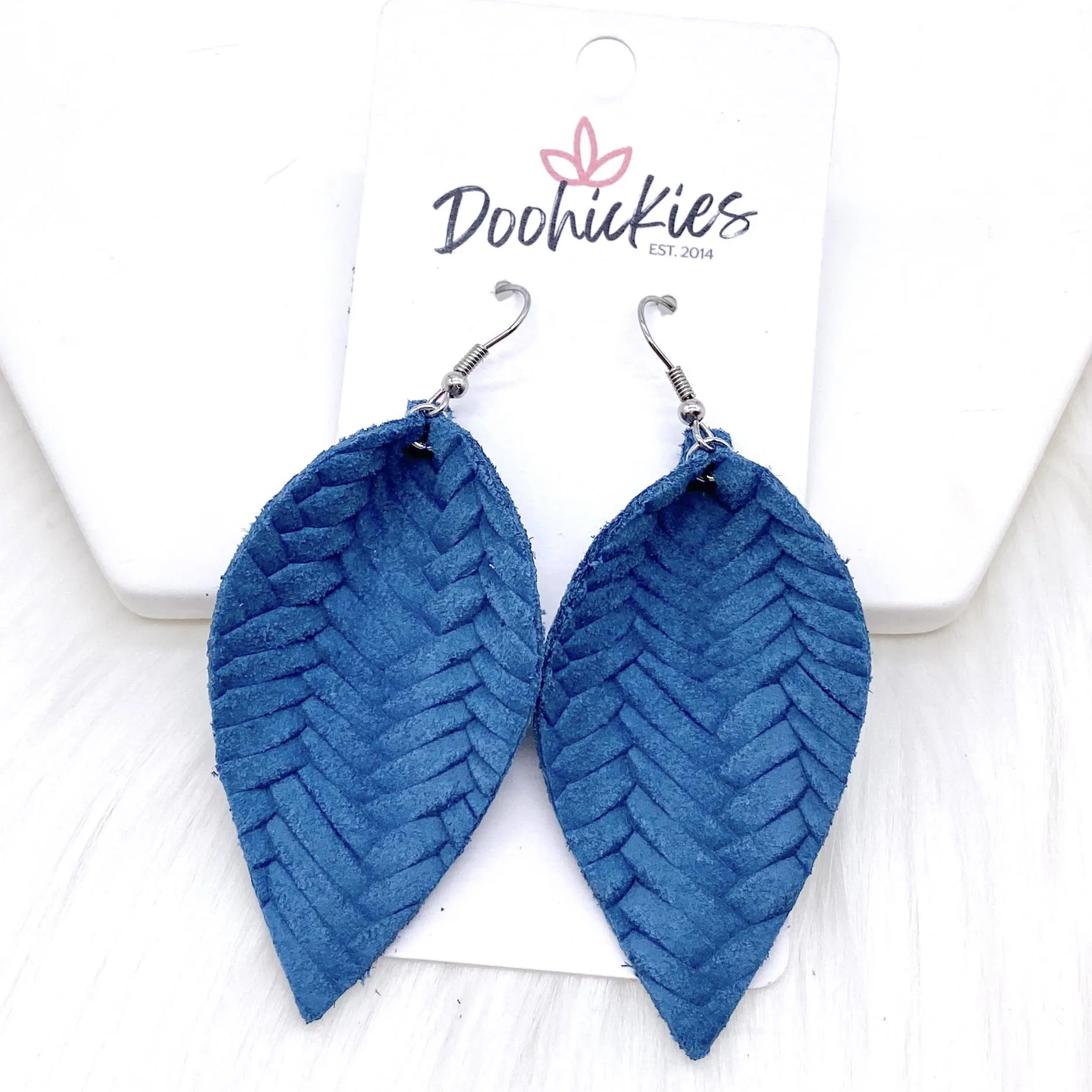 2.5" Fall Braided Petals -Fall Leather Earrings