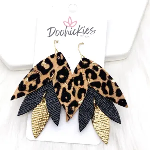 2.5" Fuzzy Natural Leopard Lilli Belle -Fall Earrings