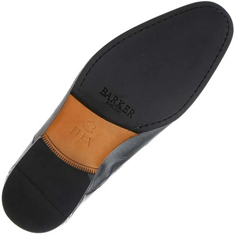 40% OFF BARKER Ramsgate Shoes - Mens Oxford Toe Cap - Black Calf & Black Deerskin - Size: UK 11