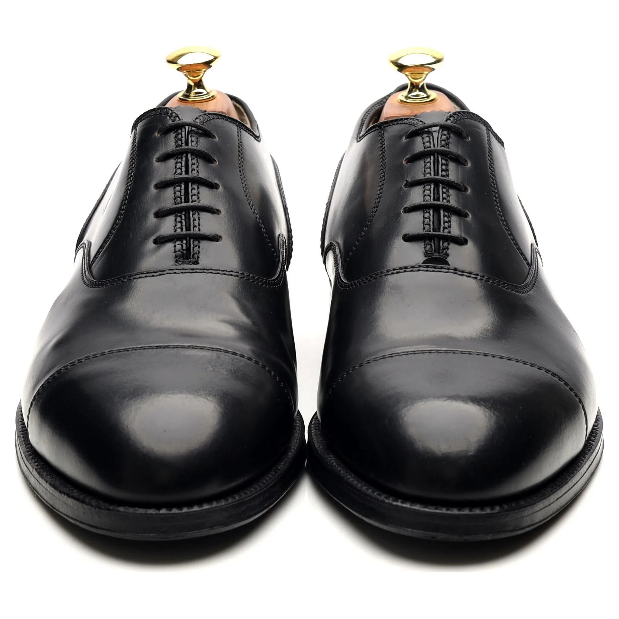 '5183' Black Cordovan Leather Oxford UK 8 US 8.5
