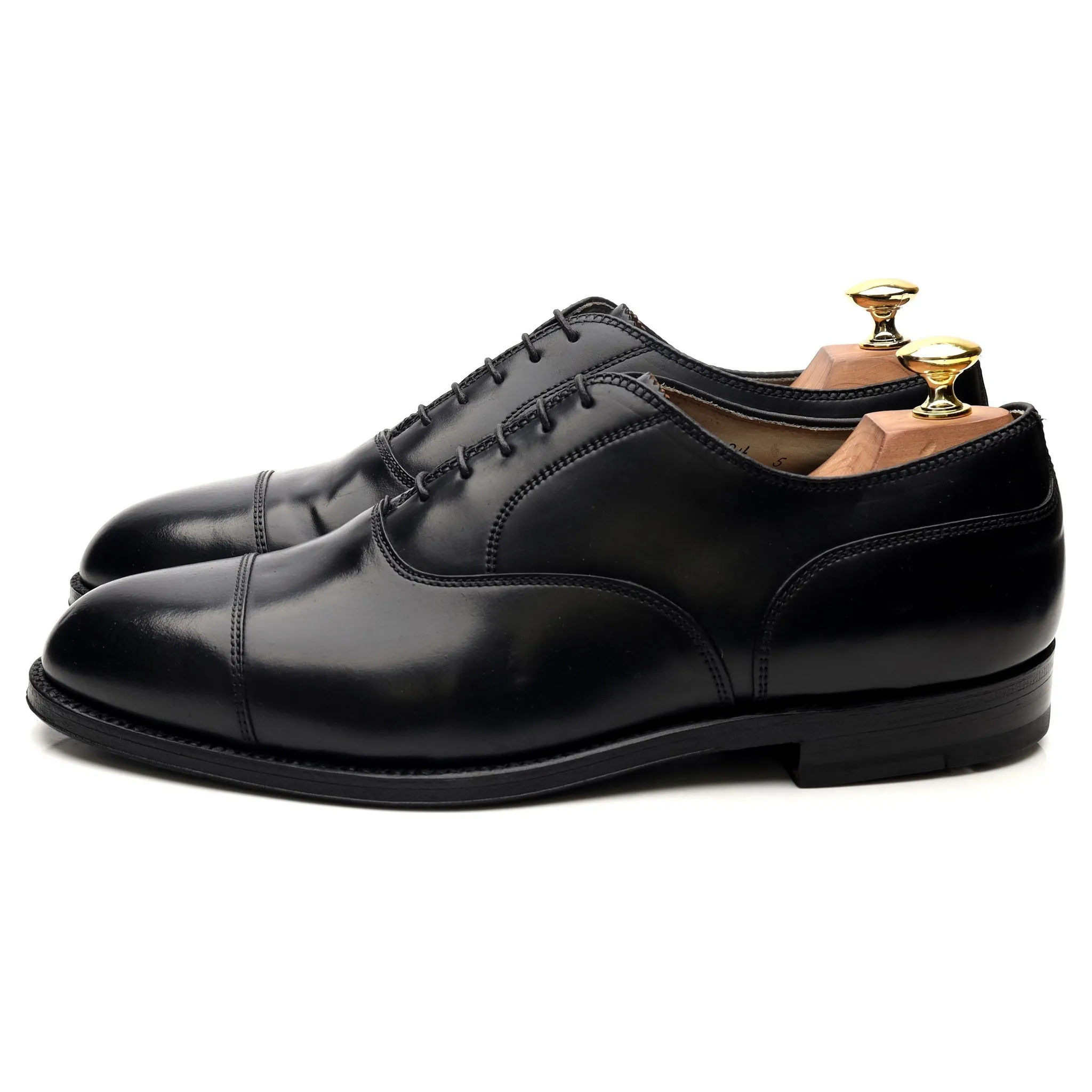 '5183' Black Cordovan Leather Oxford UK 8 US 8.5