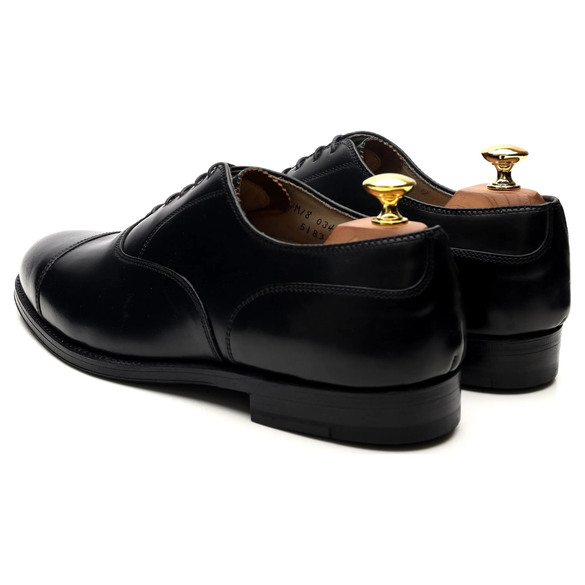 '5183' Black Cordovan Leather Oxford UK 8 US 8.5