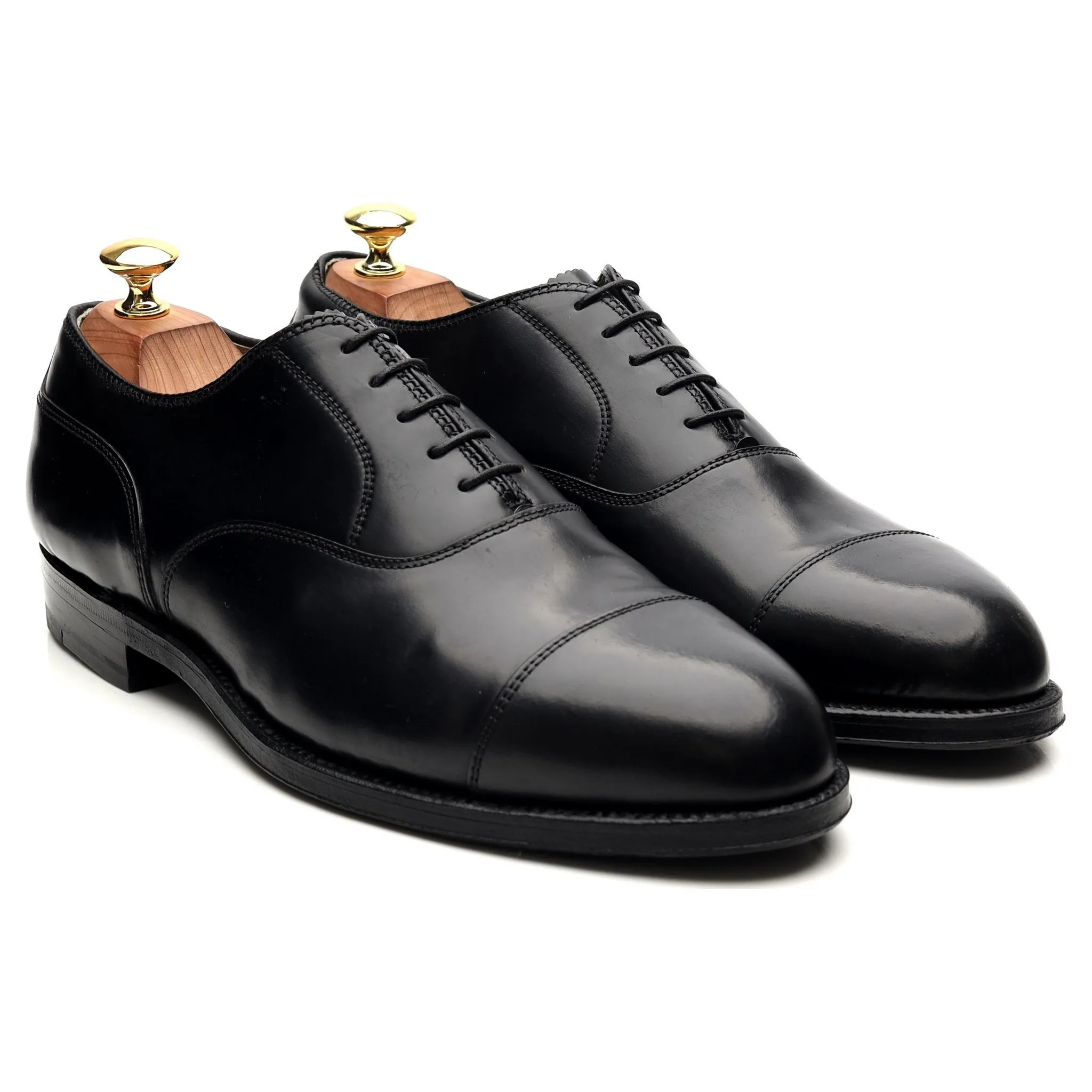 '5183' Black Cordovan Leather Oxford UK 8 US 8.5