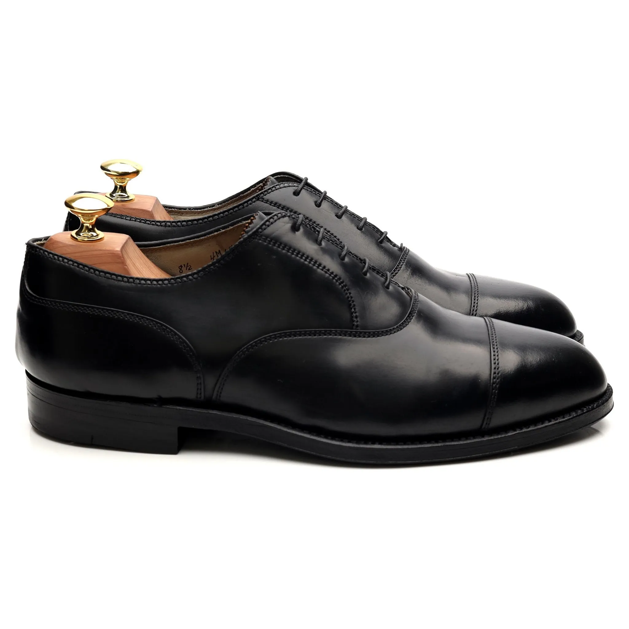 '5183' Black Cordovan Leather Oxford UK 8 US 8.5