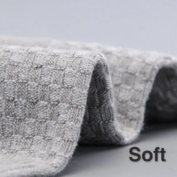 5Pairs Men Bamboo Fiber Business Socks Anti-Bacterial Deodorant Breathable Socks