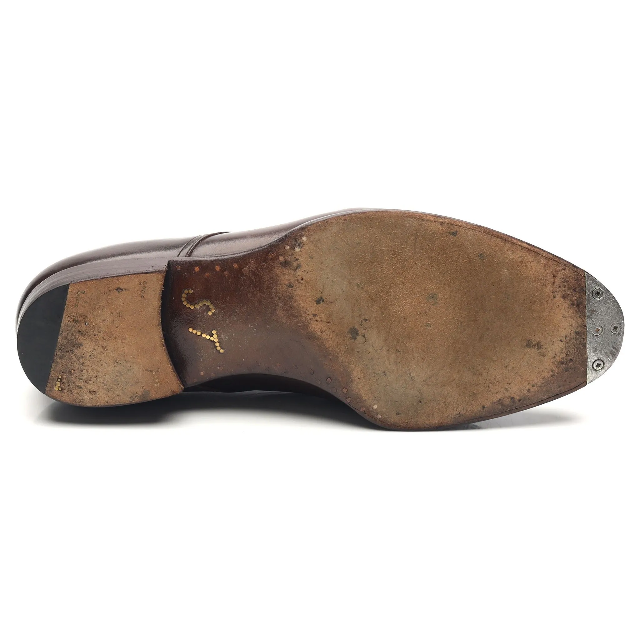 '635' Dark Brown Leather Cap Toe Derby UK 6 F