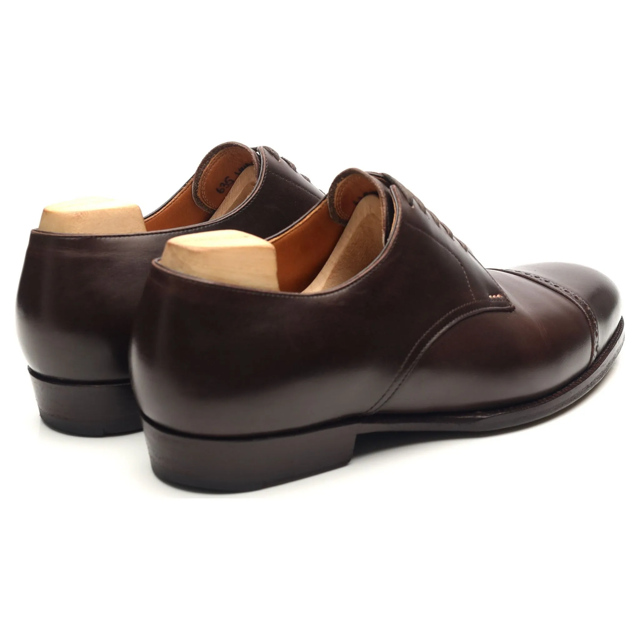 '635' Dark Brown Leather Cap Toe Derby UK 6 F