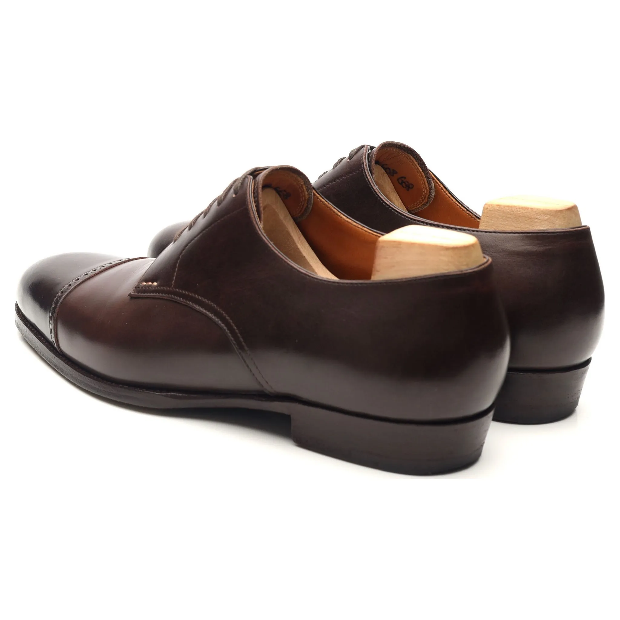 '635' Dark Brown Leather Cap Toe Derby UK 6 F