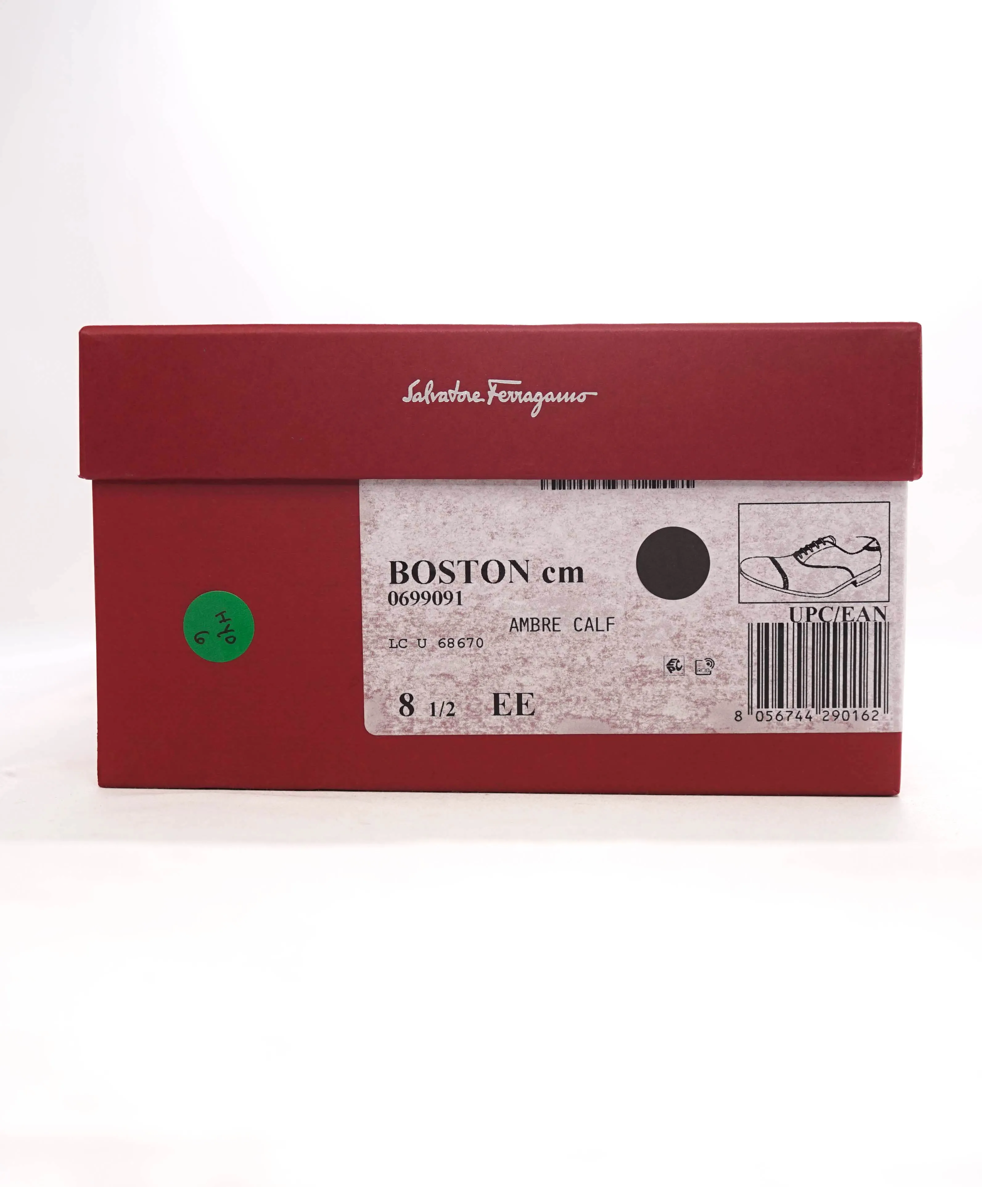 $750 SALVATORE FERRAGAMO - "BOSTON" Apron-Toe Oxford - 8.5 EE US