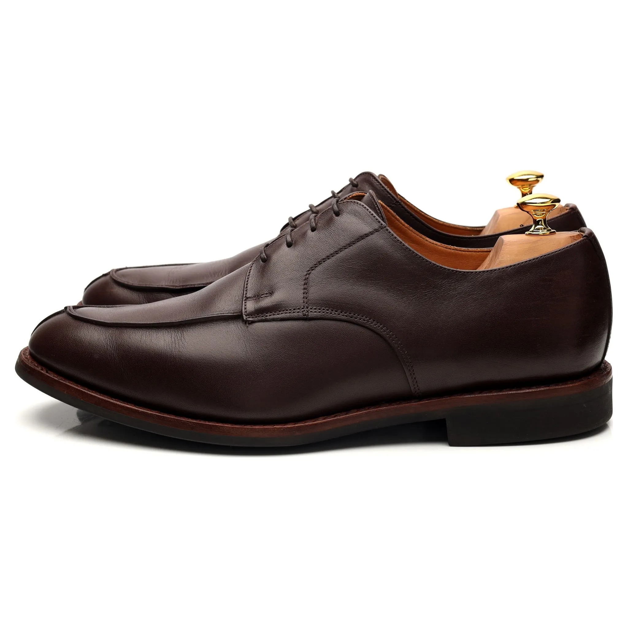'9748' Dark Brown Leather Split Toe Derby UK 11