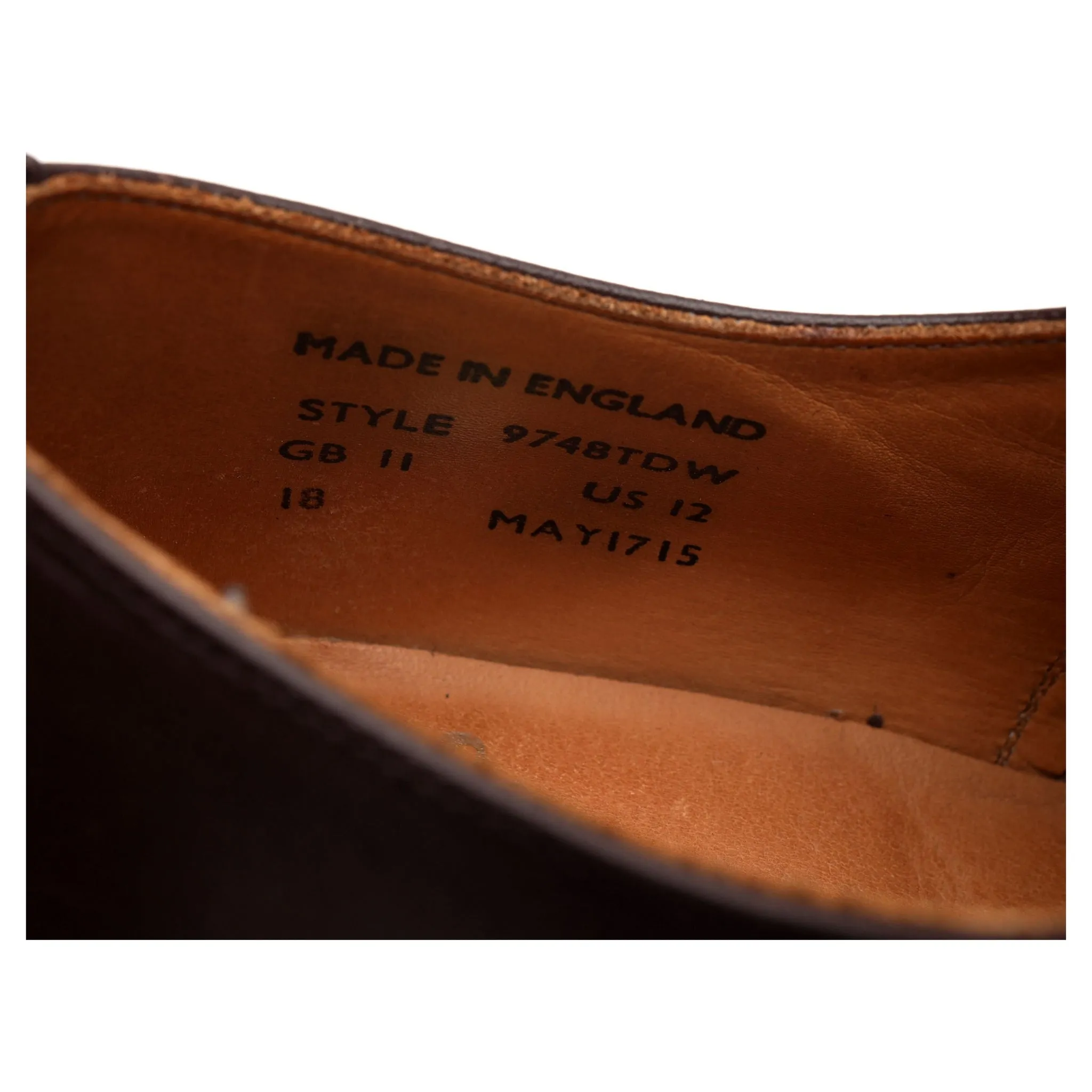 '9748' Dark Brown Leather Split Toe Derby UK 11