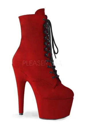 ADORE-1020FS Platform Ankle Boot | Red Faux Leather