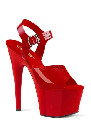 ADORE-708N Platform Sandal | Red Faux Leather