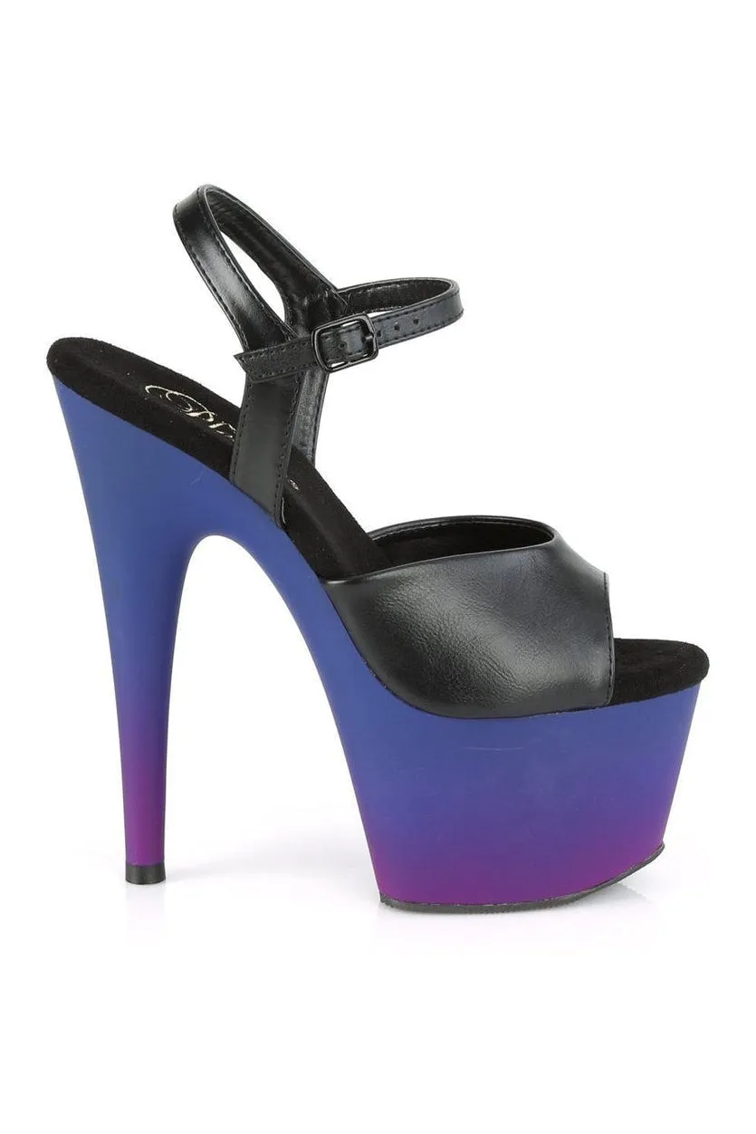 ADORE-709BP Exotic Sandal | Black Faux Leather