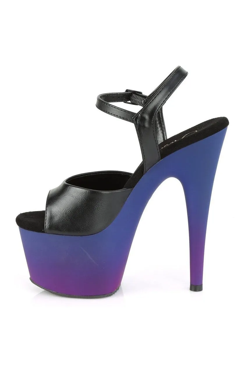 ADORE-709BP Exotic Sandal | Black Faux Leather