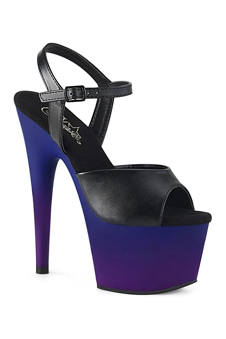 ADORE-709BP Exotic Sandal | Black Faux Leather