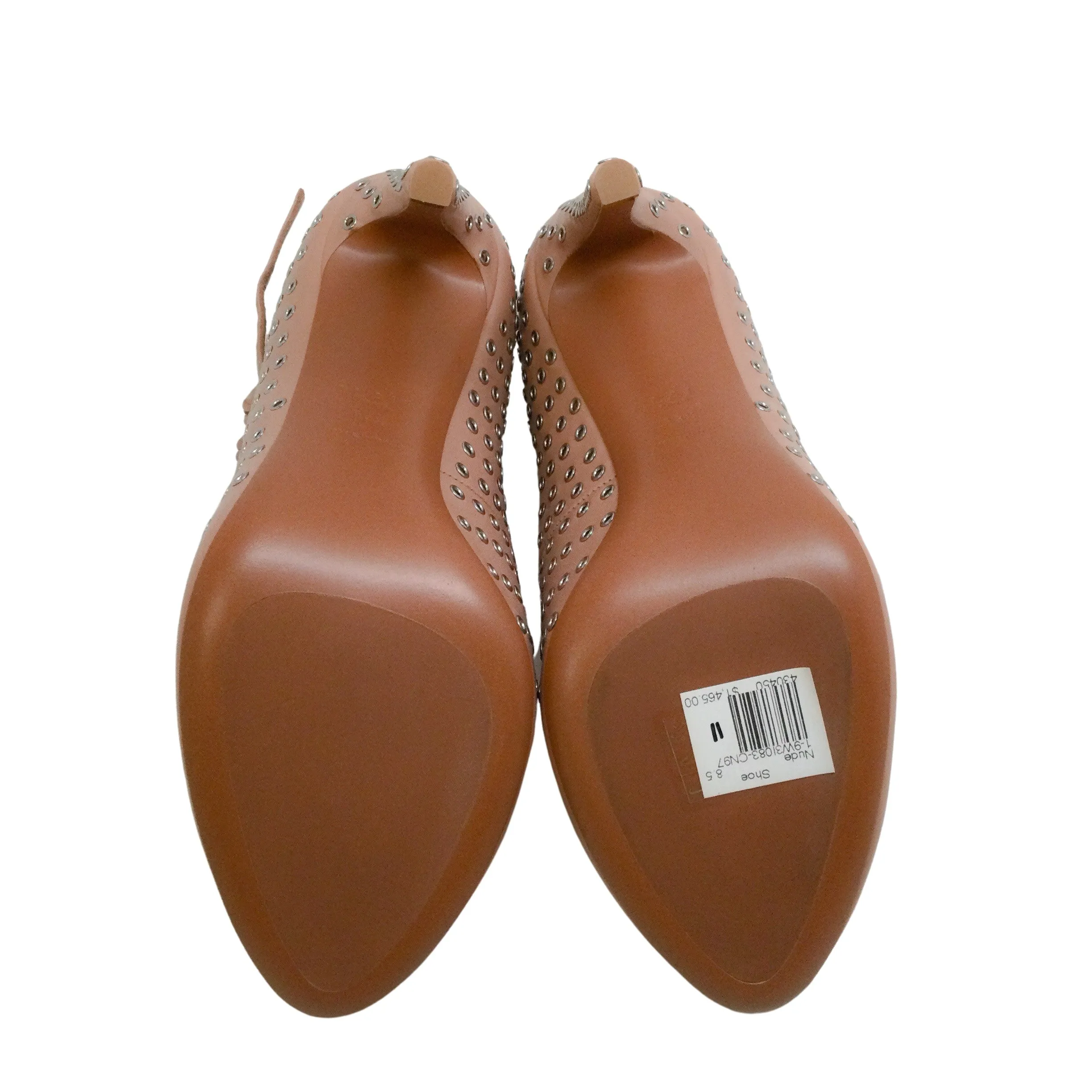 ALAÏA Nude Grommet Mary Jane Pumps