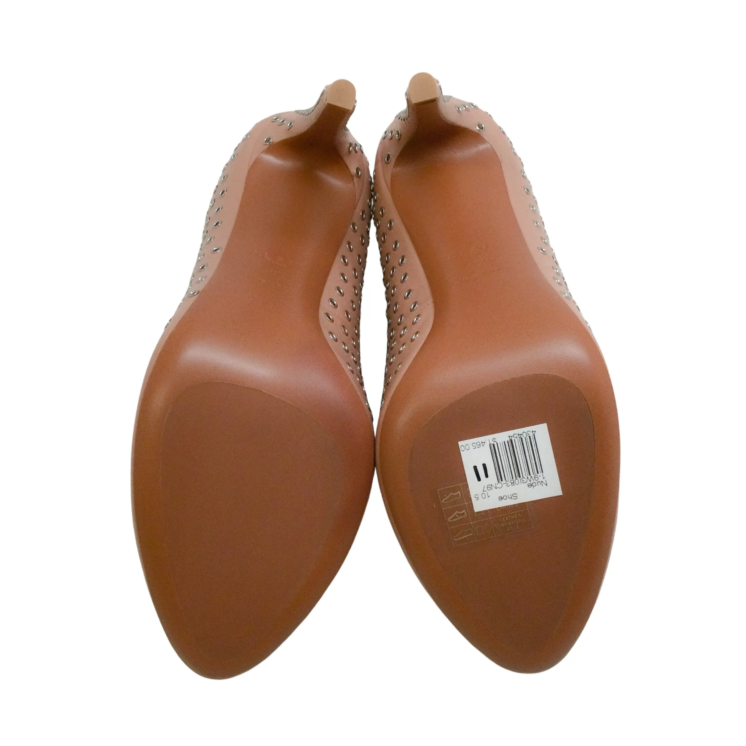 ALAÏA Nude Grommet Mary Jane Pumps