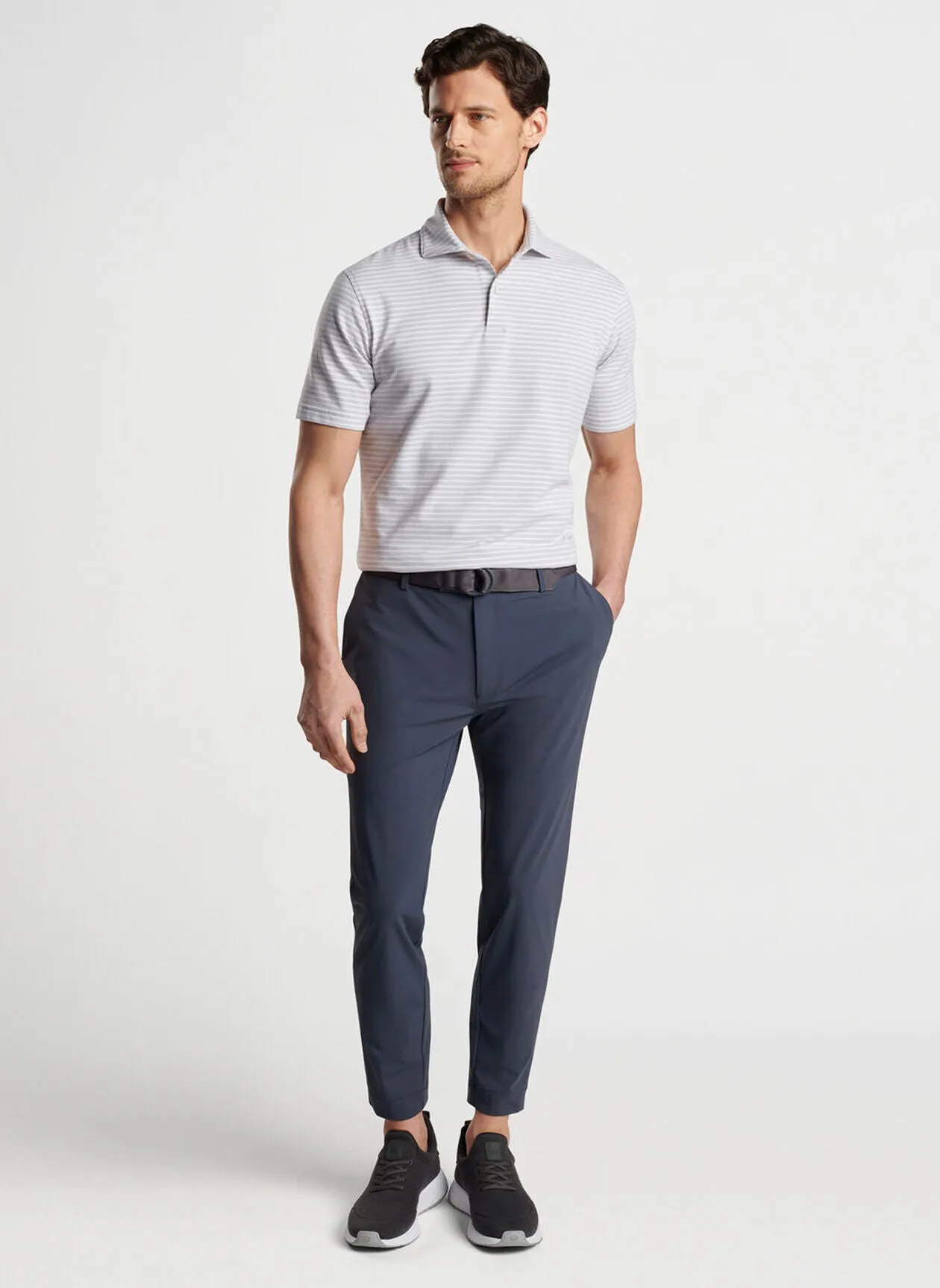 Albatross Stripe Cotton Blend Piqué Polo