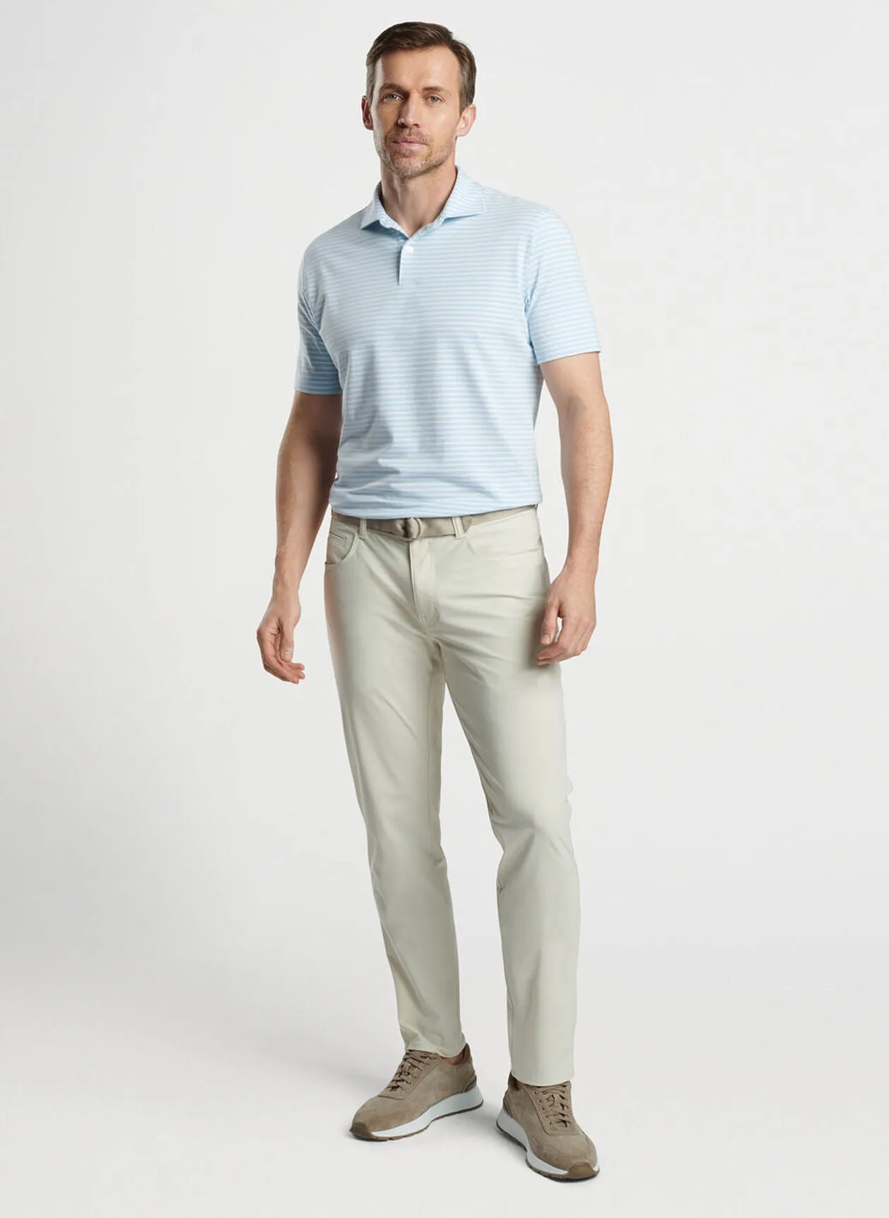 Albatross Stripe Cotton Blend Piqué Polo