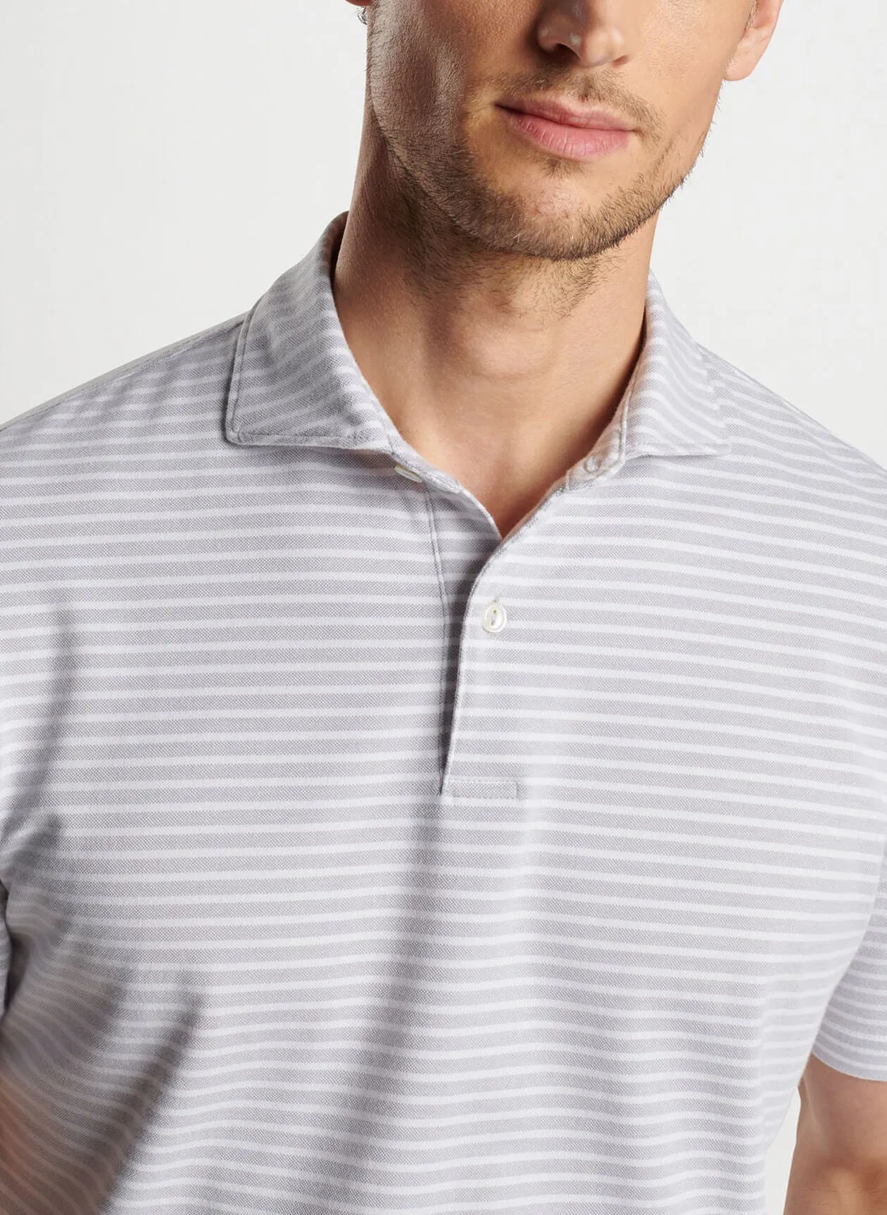 Albatross Stripe Cotton Blend Piqué Polo
