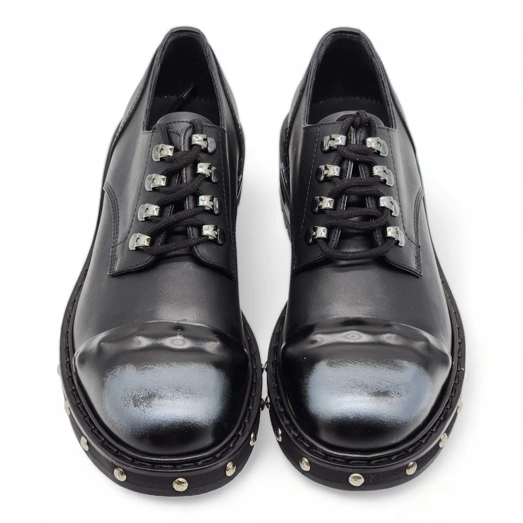 Alexander McQueen Hobnail Derby Shoes - Leather - Black