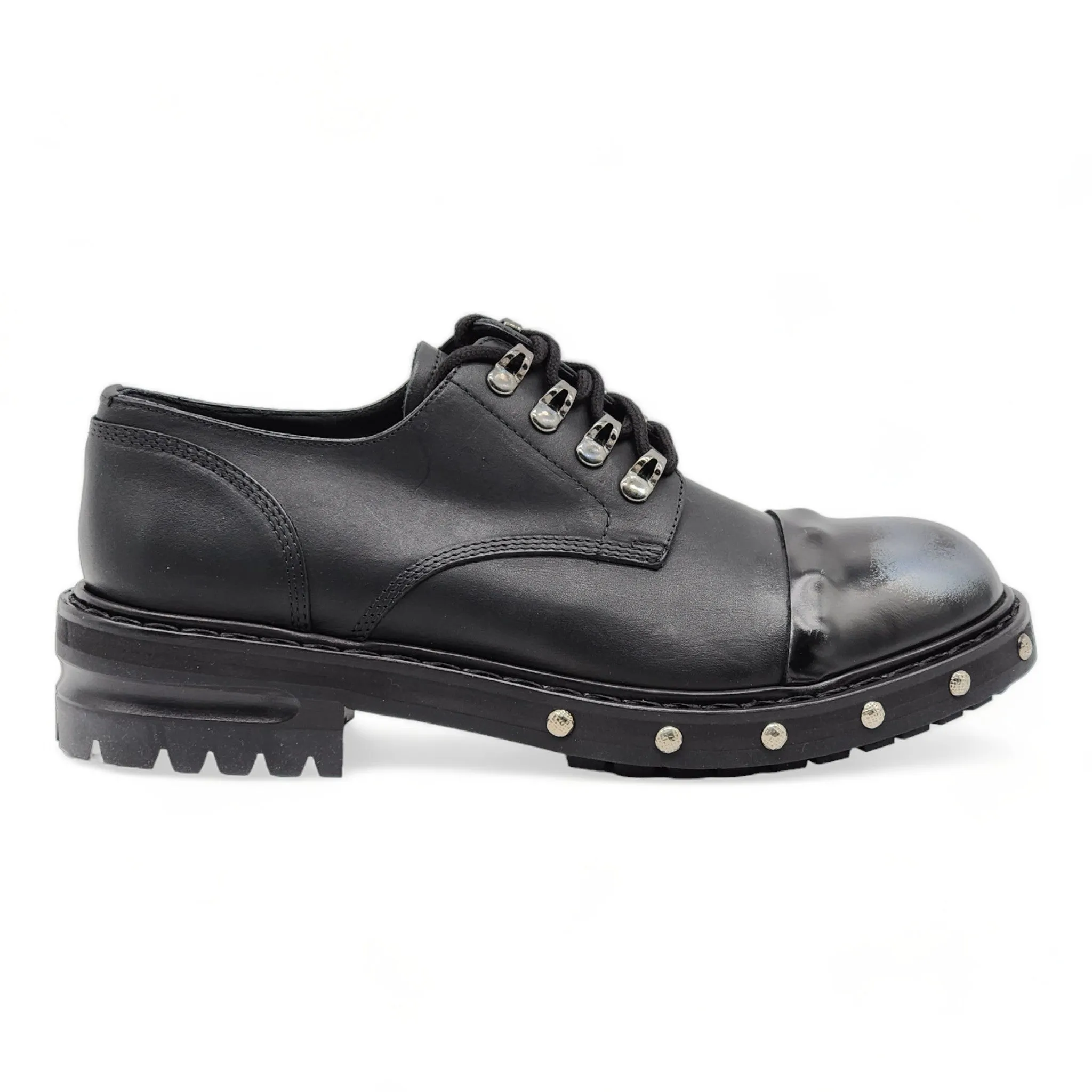 Alexander McQueen Hobnail Derby Shoes - Leather - Black