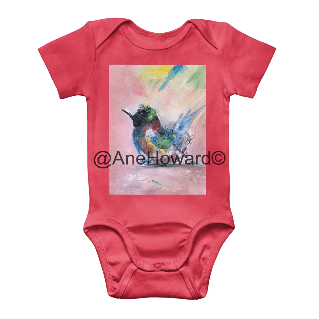 All-Cotton Classic Baby Onesie Bodysuit Abstract Bird