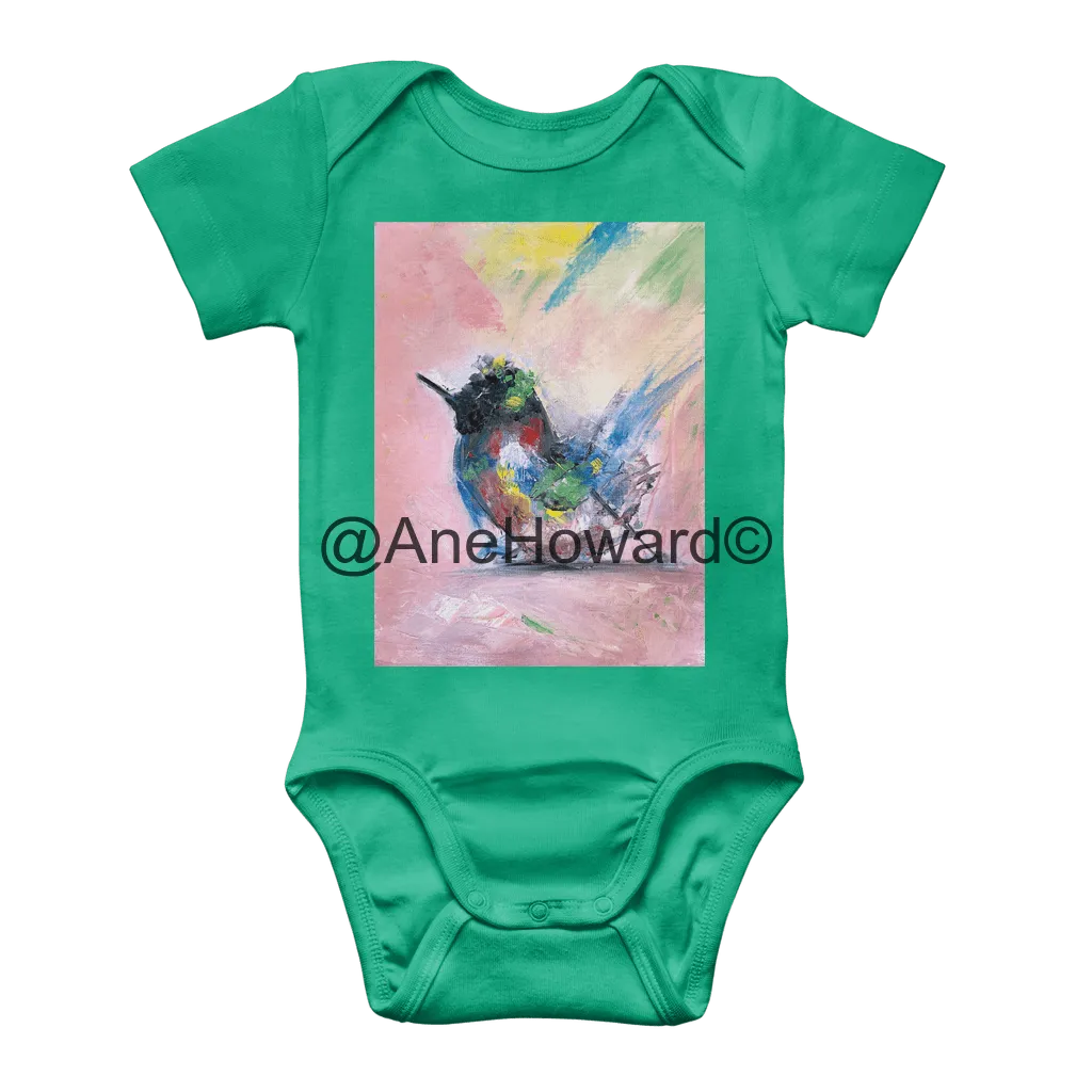 All-Cotton Classic Baby Onesie Bodysuit Abstract Bird